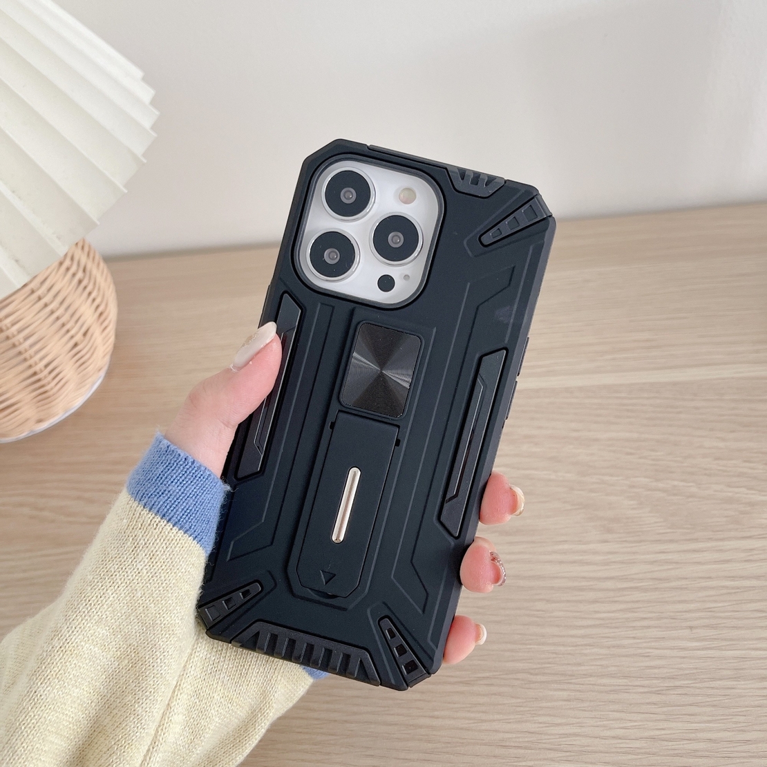 Husa de protectie Vafy pentru Apple iPhone 13 Pro Defender Sergeant Brave cu suport,Negru