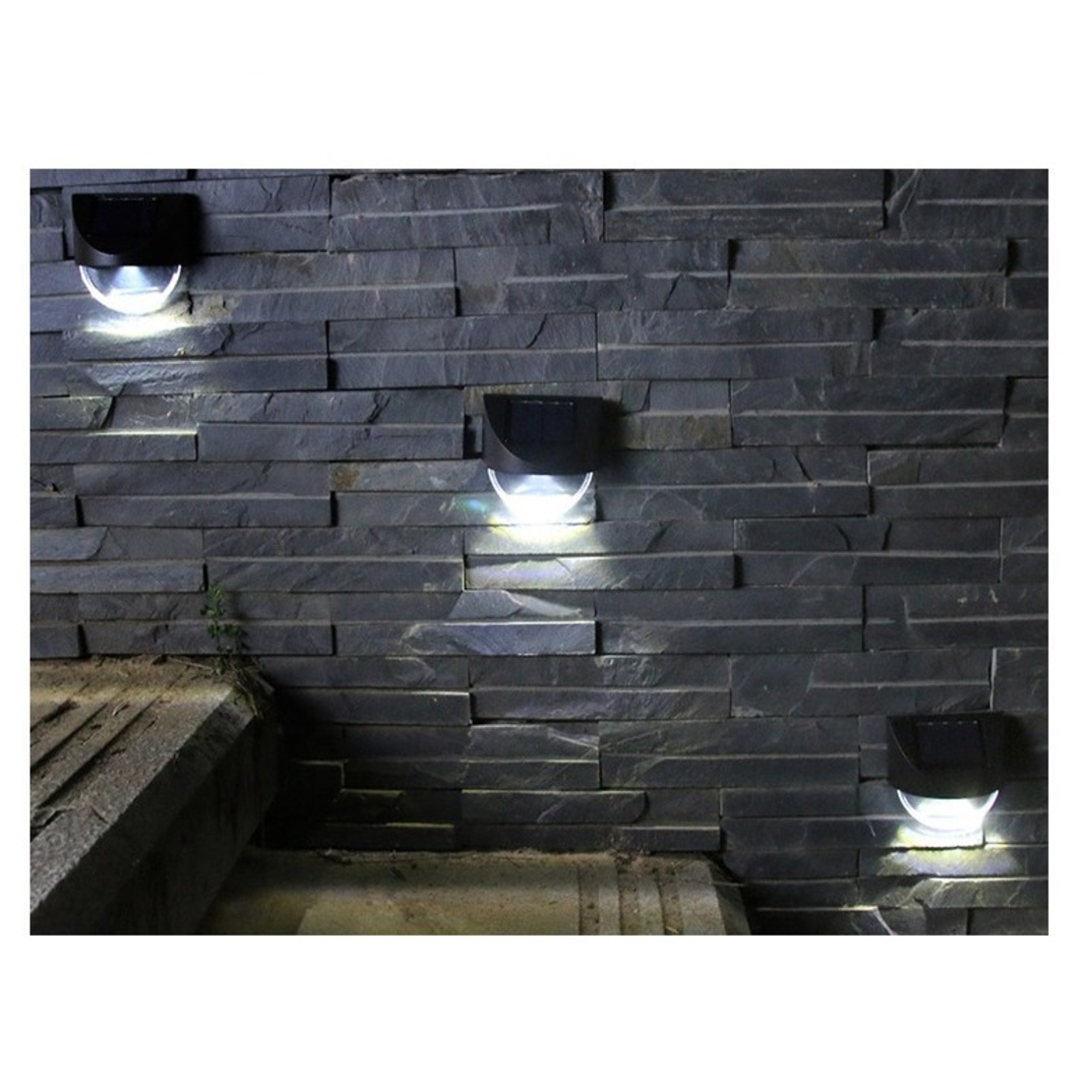 Aplica Solara LED pentru Gradina, Flippy, Set 4 Bucati, ABS/Policarbonat, Rezistent la Apa IP65, 1 LED, pentru gradina, casa, balcon, terasa, 1.2V, 600mah, 8.8 x 8.5 cm, Lumina Alb Rece, Negru