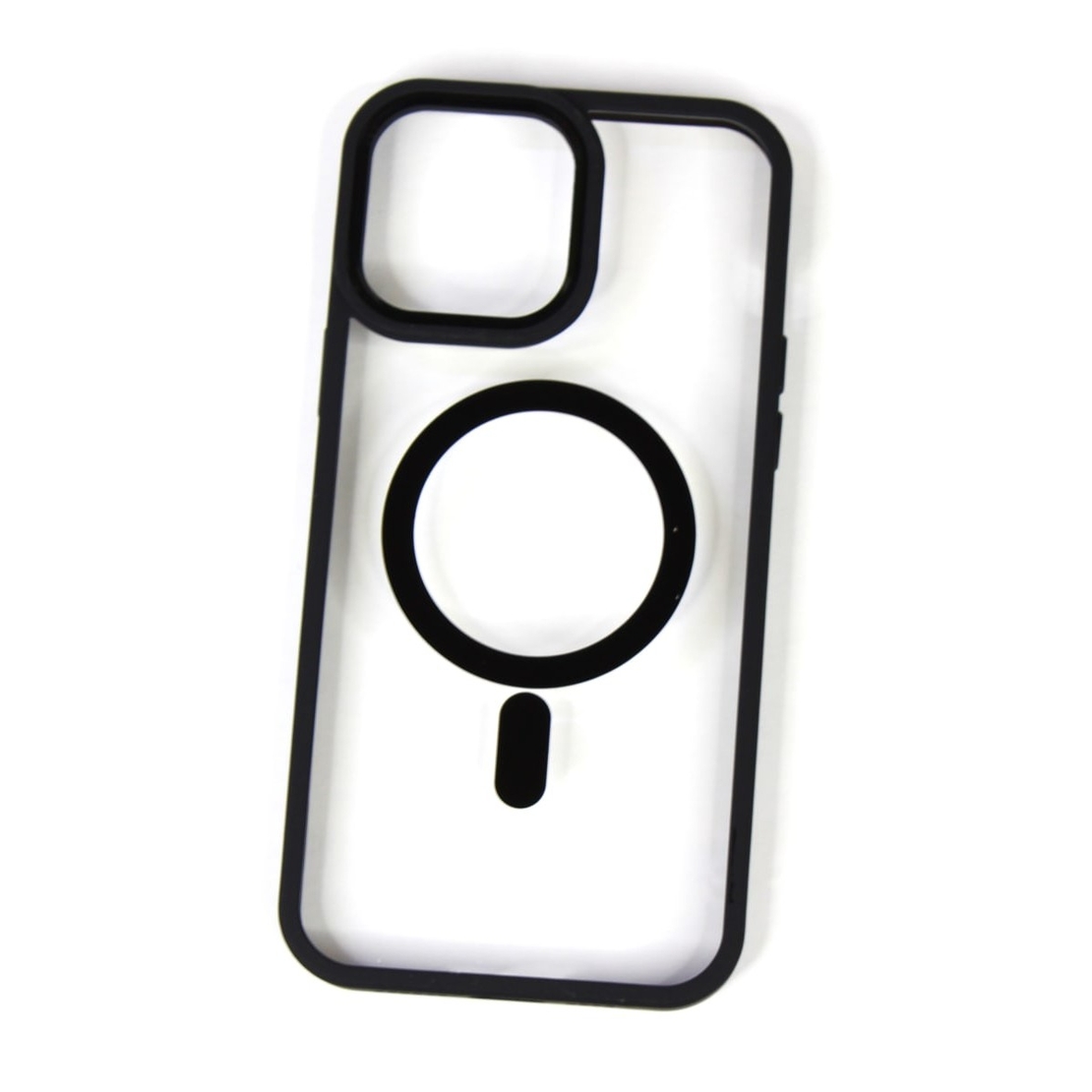 Husa MagSafe pentru Apple iPhone 14 Pro, Full Cover, Frosted Acrylic Color Big Hole, Magnetica, Incarcare Wireless, Vafy, Negru