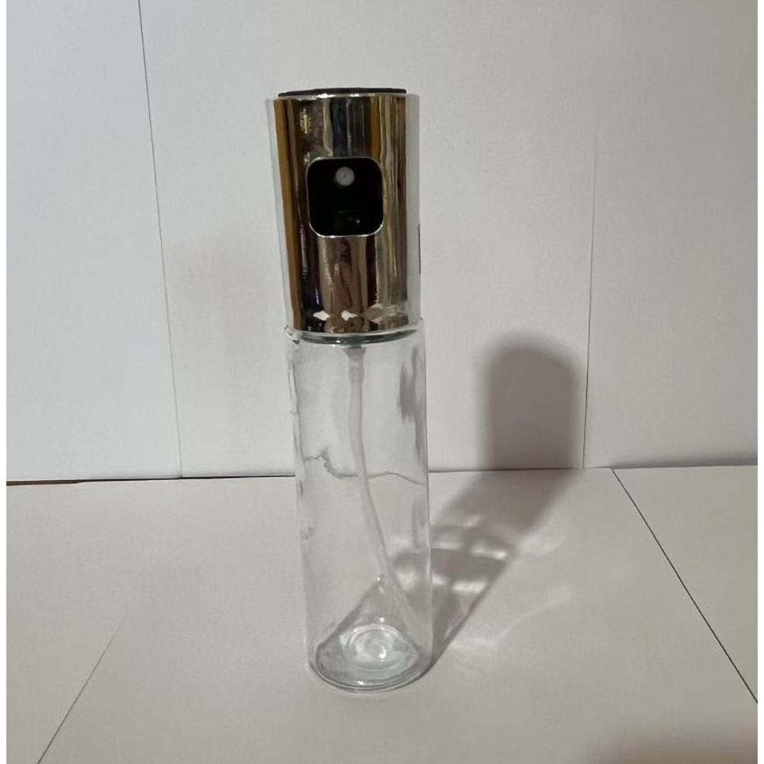 Pulverizator Ulei, Otet, Vafy, din Sticla, 100 ml, Reincarcabil, 18.3 x 4.3 cm, Capac Lucios, Argintiu