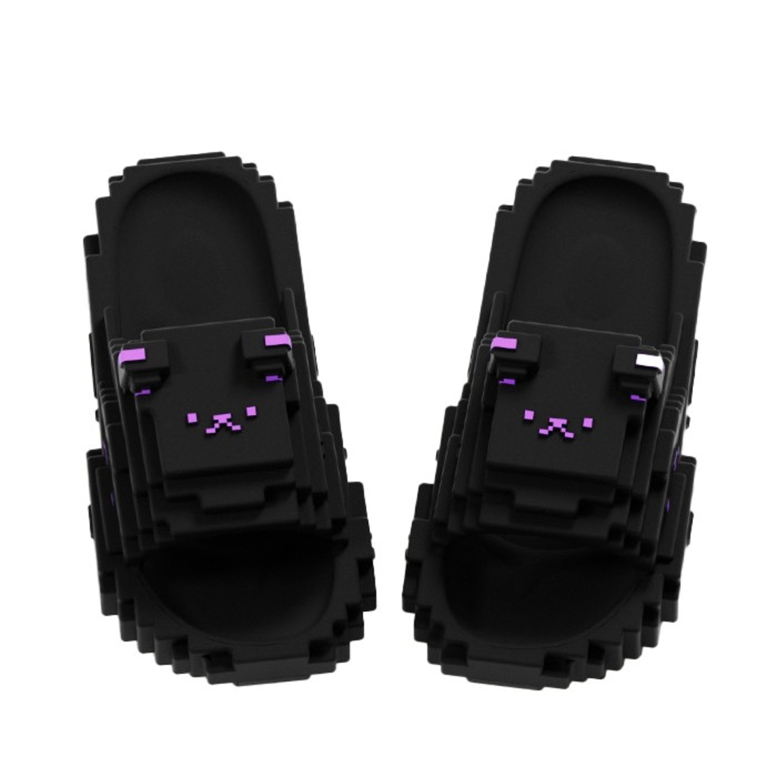 Papuci Casual pentru Adolescenti, Flippy, Model Unisex de Forma Pixel, Rezistenti Usori si Moi din Spuma EVA Antiderapanti, Marime 38-39, Negru