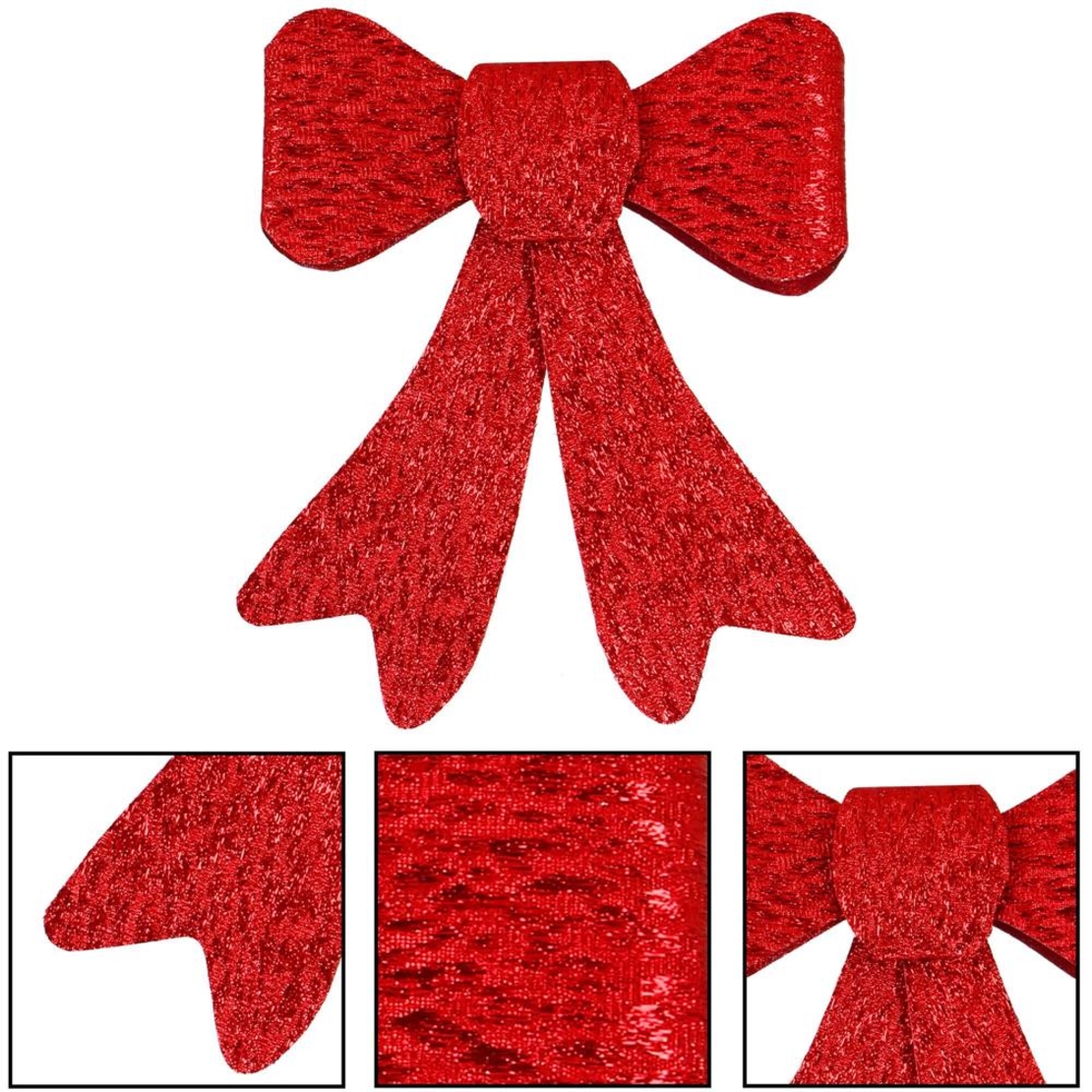 Set 2 ornamente pentru bradul de Craciun, fundita, 18cm, rosu