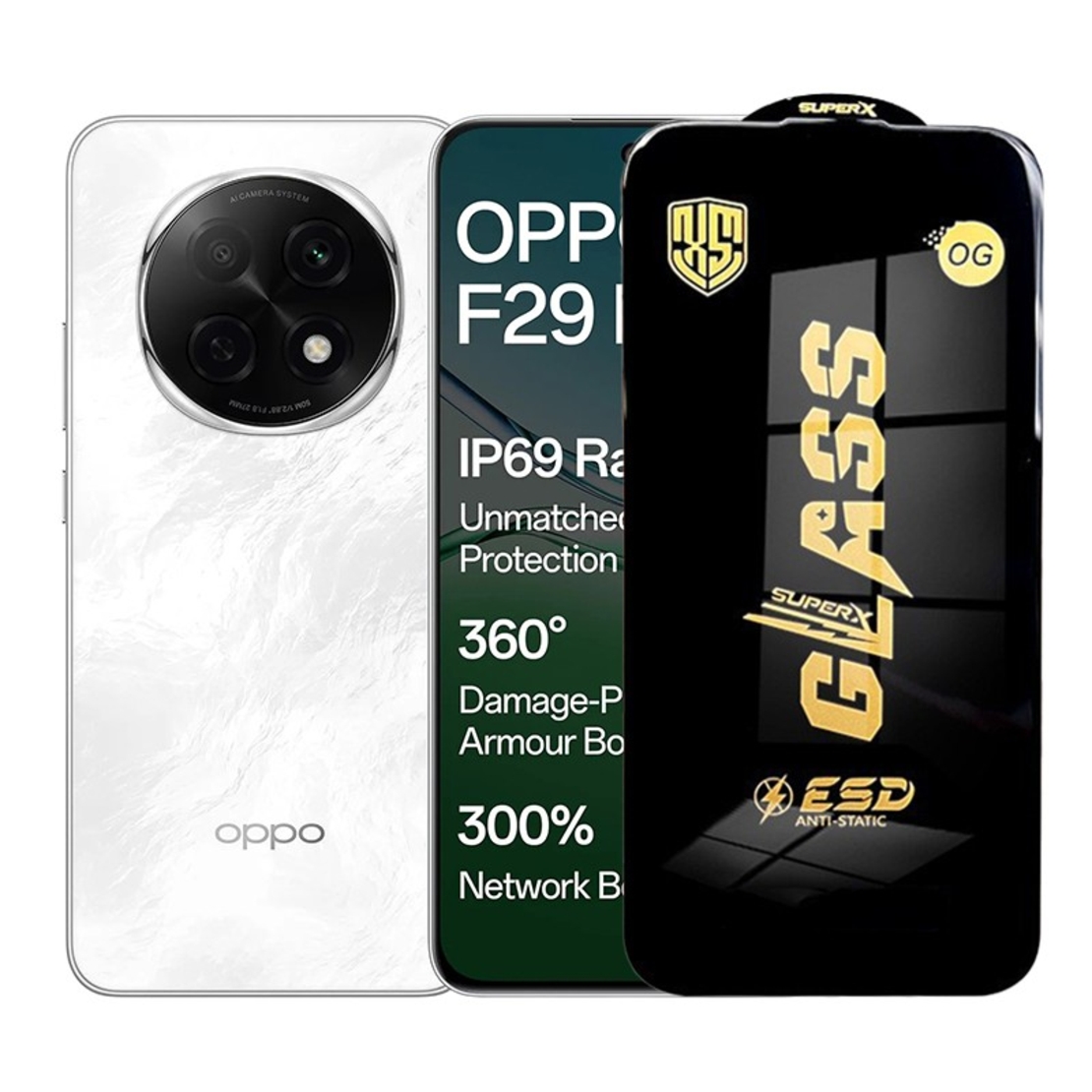 Folie de Protectie pentru Oppo F29, Vafy, Sticla Securizata ESD, Margini Negre, Rezistenta la Zgirieturi, Antistatica, 0.35 mm, Transparenta