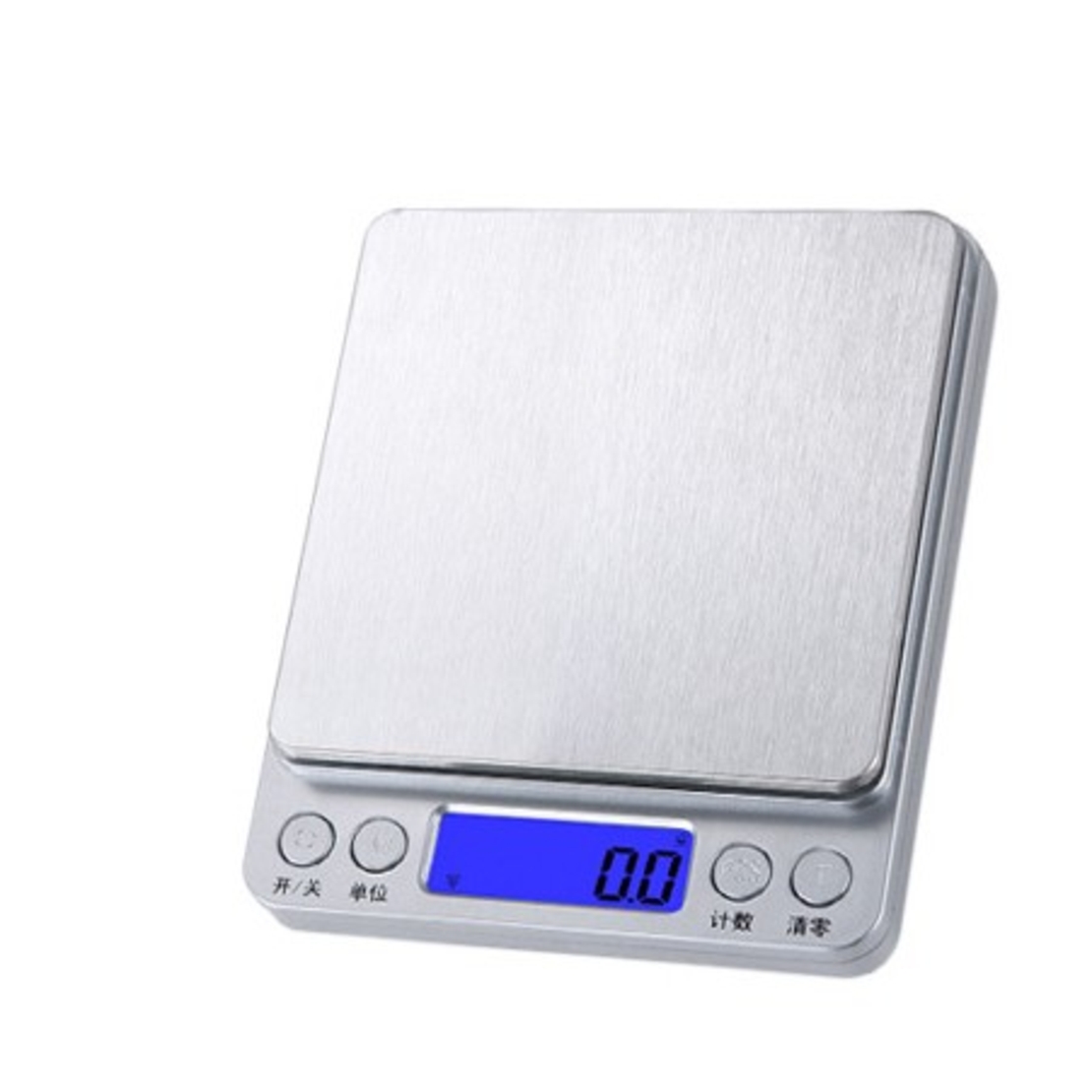 Mini Cantar Electronic, Vafy, pentru Alimente/Bijuterii, max 3 Kg, 2 x AA, 12.7 x 10.6 x 1.9 cm, Gri