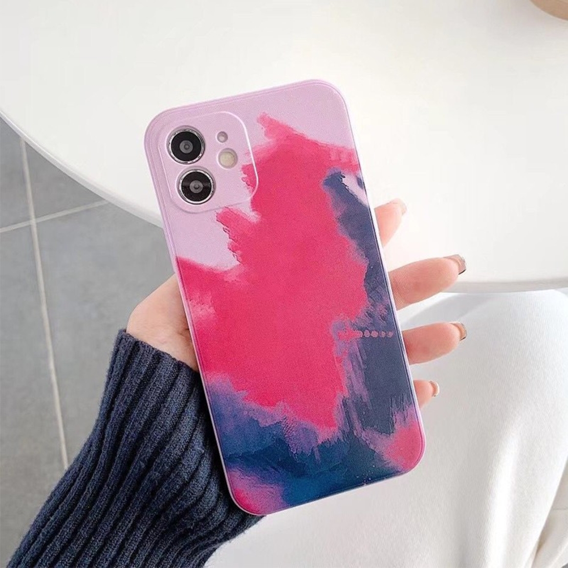 Husa protectie Vafy compatibila cu Apple iPhone 12 Pro Tpu Ombre, Roz/Mov/Negru