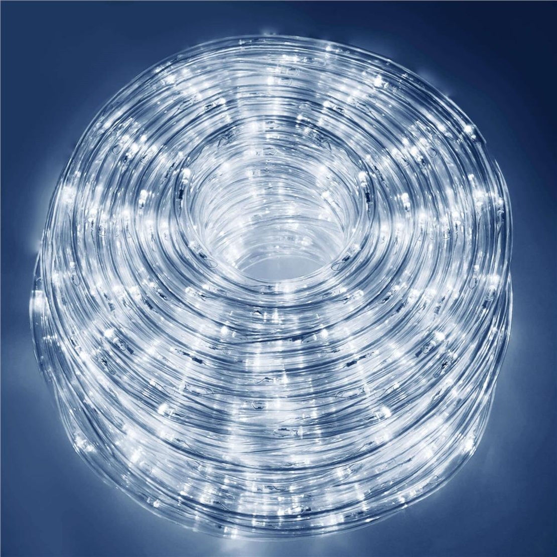 Instalatie tub furtun luminos pentru Craciun, 240 LED-uri, 10 m, pentru exterior, alb rece