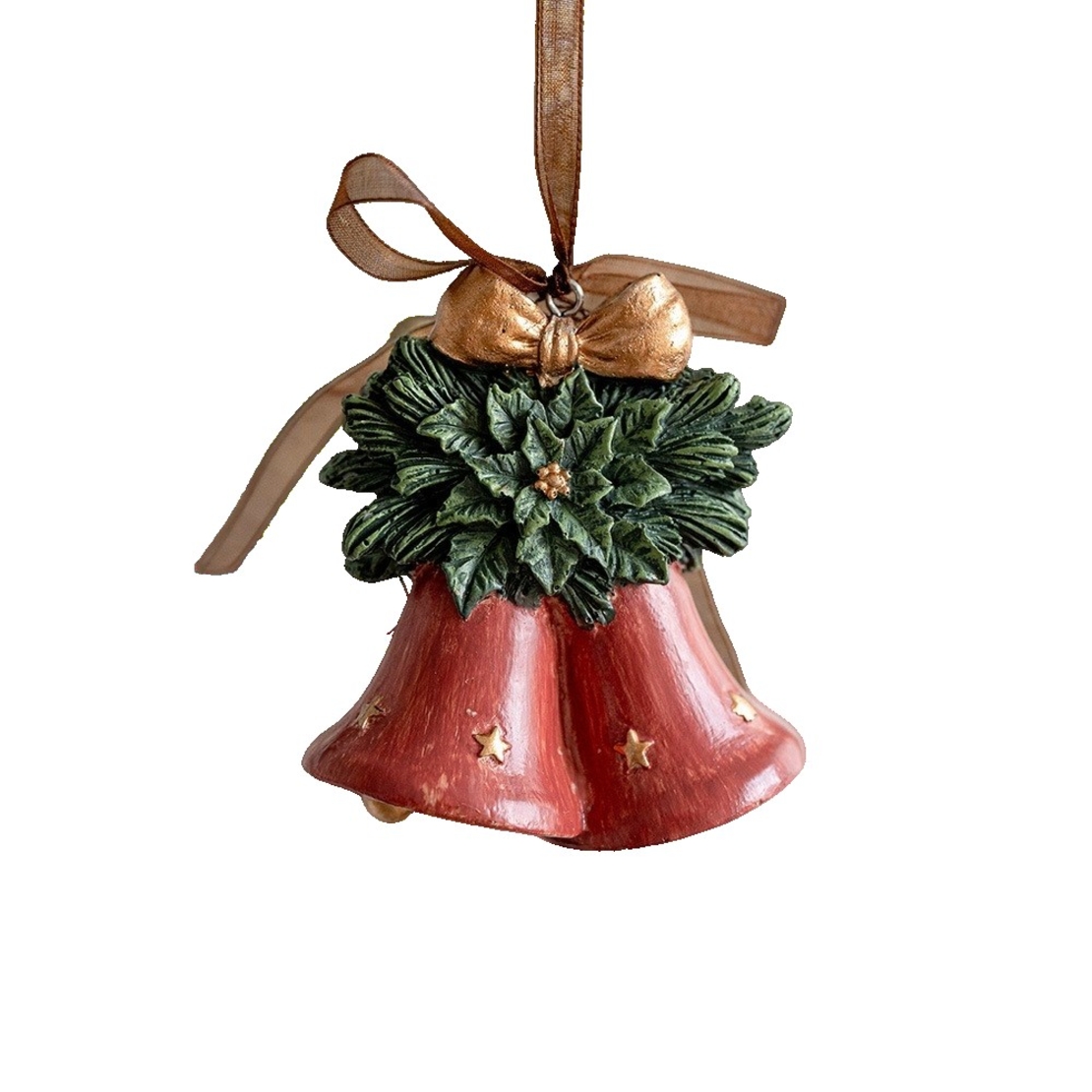 Decoratiune de Craciun, Flippy, pentru Brad, Model Clopotei, 8 x 7 cm, din Rasina, Multicolor