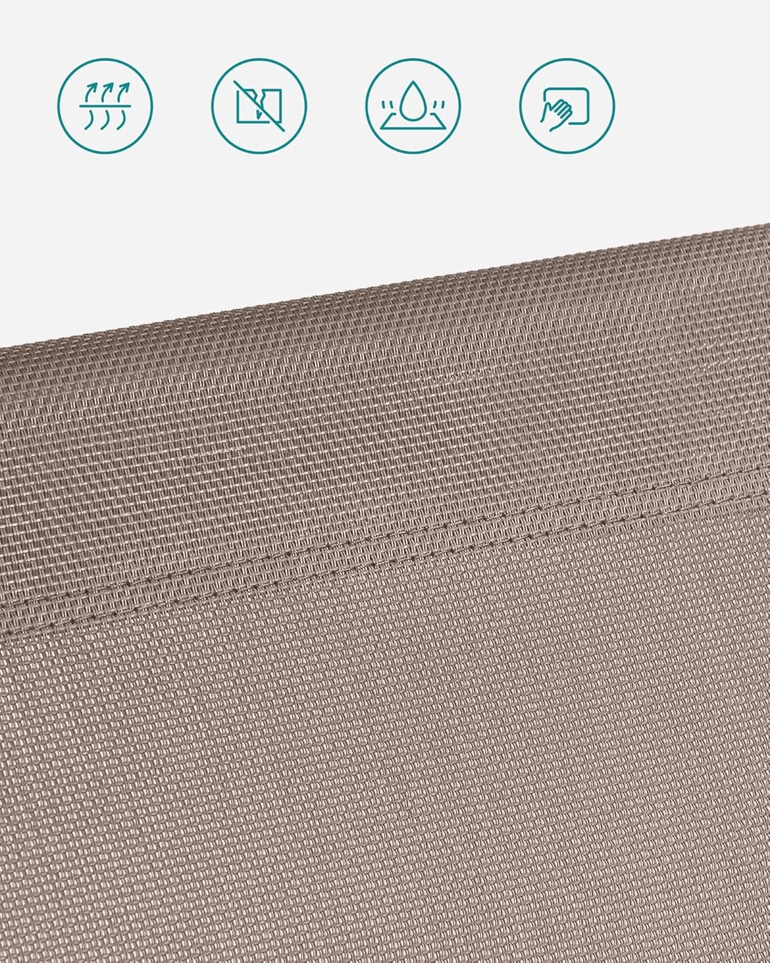 SONGMICS Sezlong pliabil, cu parasolar si tetiera, spatar reglabil in 4 pozitii, maxim 150kg, 200x71x38 cm, taupe