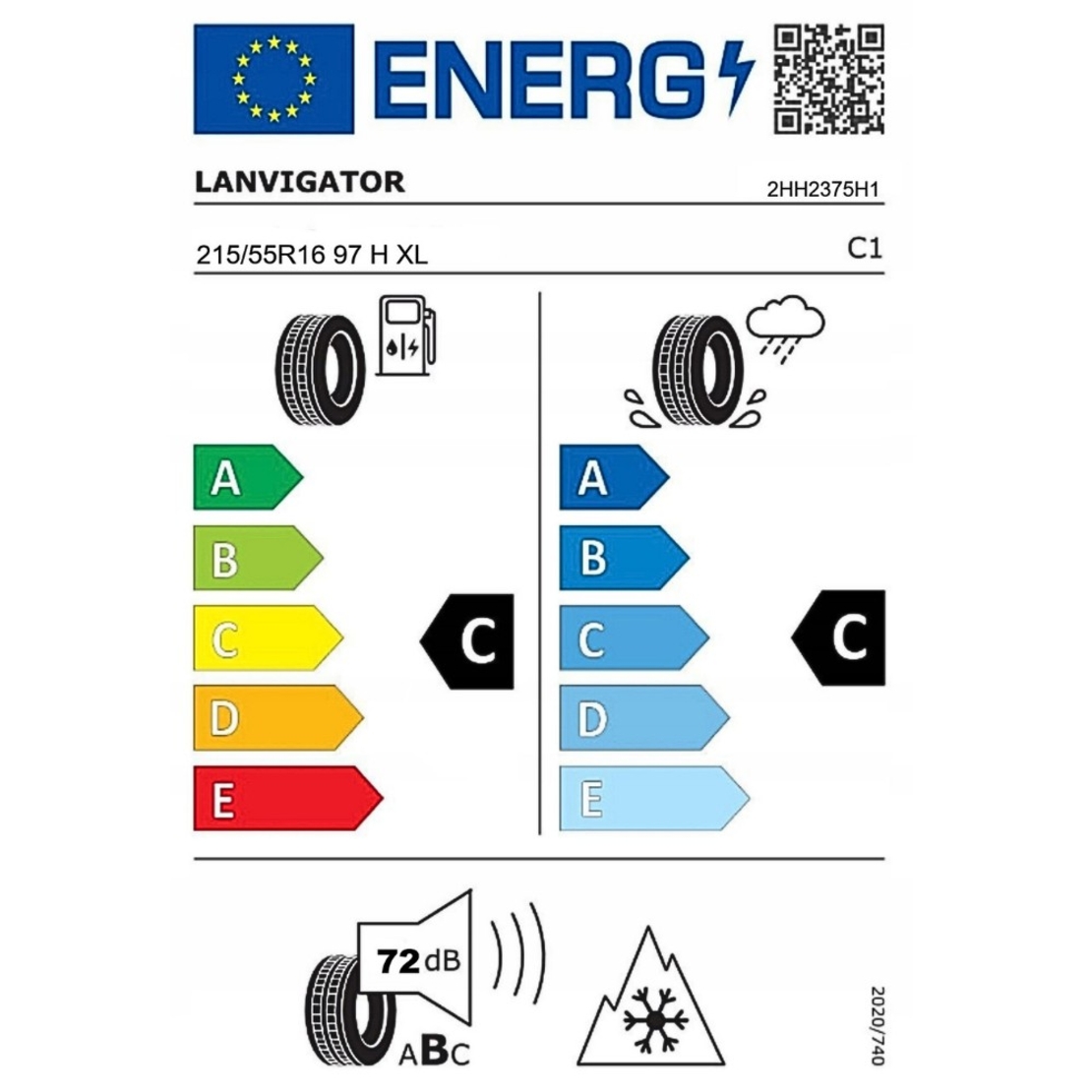 Anvelopa Iarna LANVIGATOR WINTERGRIP HP 215/55R16 97H XL, Aderenta Sporita pe Zapada si Umed, Confort si Durabilitate