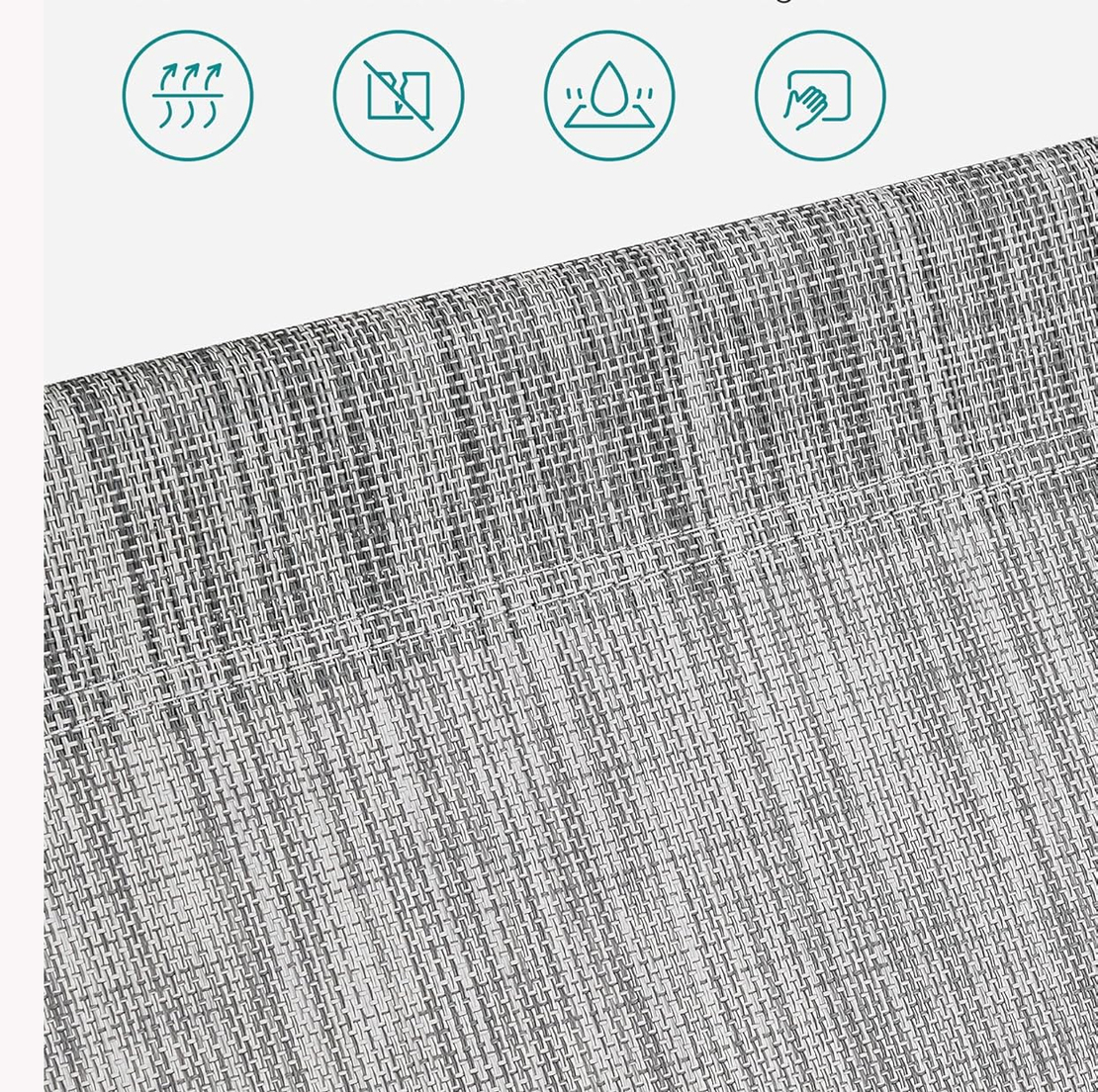 SONGMICS Sezlong pliabil, cu parasolar si tetiera, spatar reglabil in 4 pozitii, maxim 150kg, 200x71x38 cm, gri