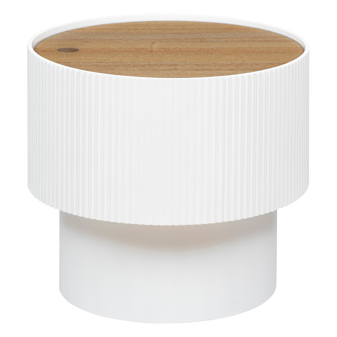 Masuta cafea Atmosphera Enola cu spatiu depozitare, MDF, 39x35 cm, alb