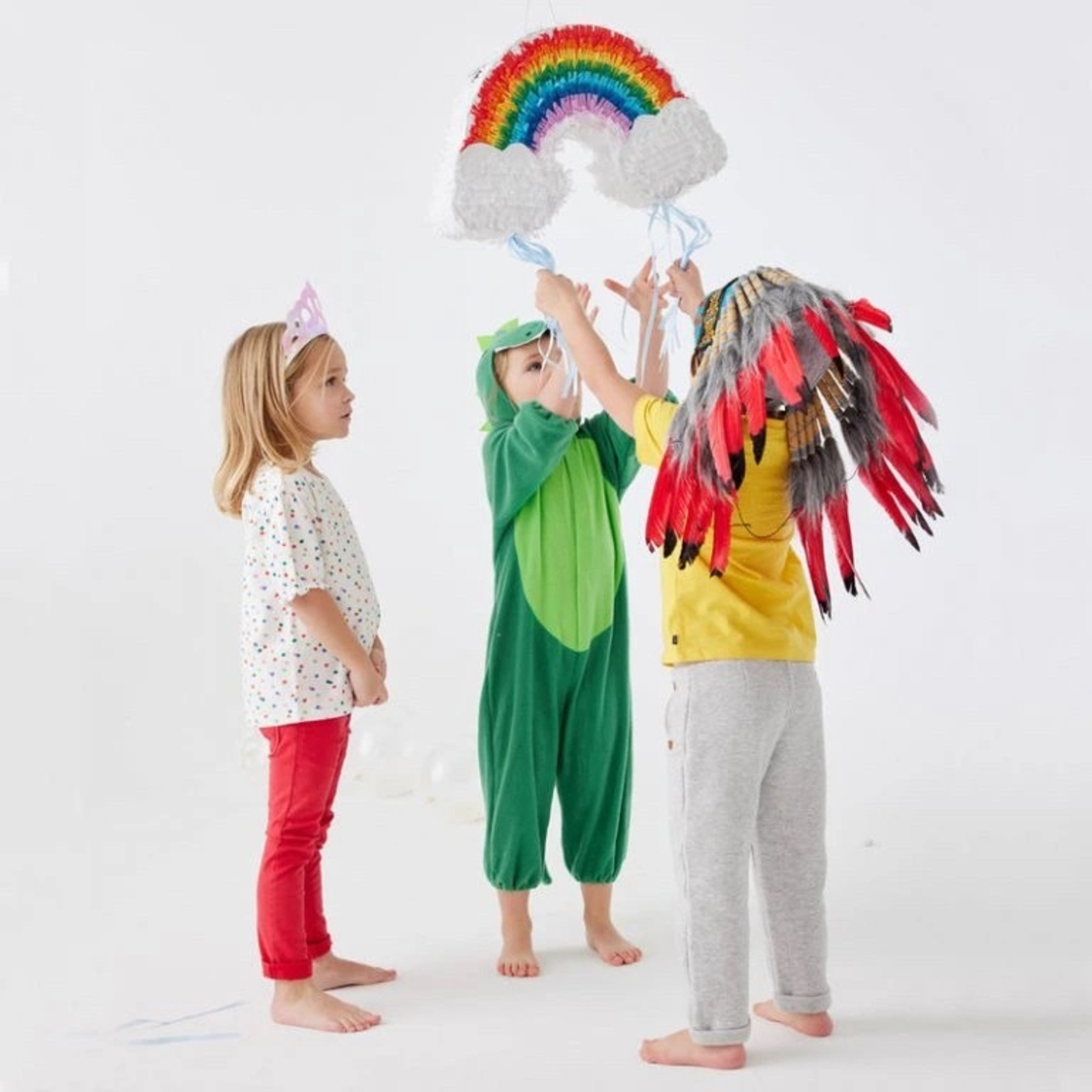 Pinata Curcubeu / Rainbow pentru Petrecere, Flippy, din Hartie si Carton, Pinata pentru Petreceri, 45 x 28 x 9 cm, Multicolor