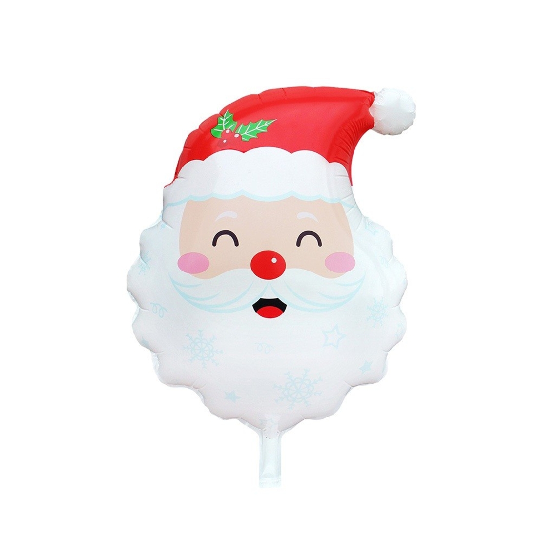 Balon Capul Lui Mos Craciun, Vafy, din Folie de Aluminiu, Tema Craciun, 62 x 45 cm, Alb/Rosu