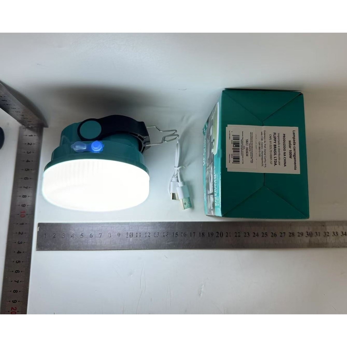 Lama Solara, Flippy, 2in1, Incarcare Solara/USB, LED, din Plastic, 3 Trepte de Intensitate, 100 W, 5V, 13 x 13 x 7 cm, Albastru