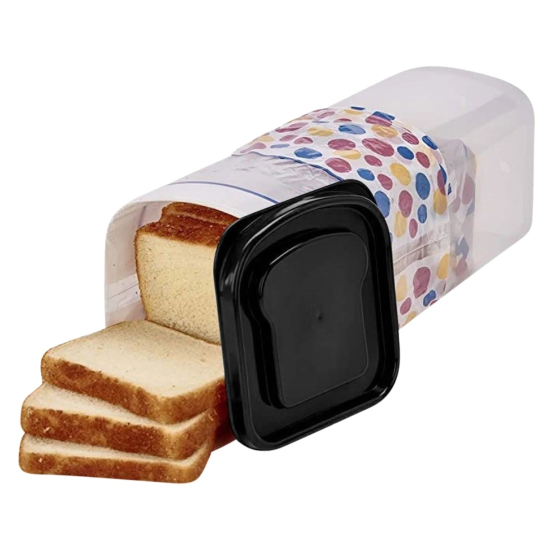 Cutie Depozitare Paine, Flippy, din Plastic, 34 x 13 cm, Pastreaza Prospetimea, Capac Negru