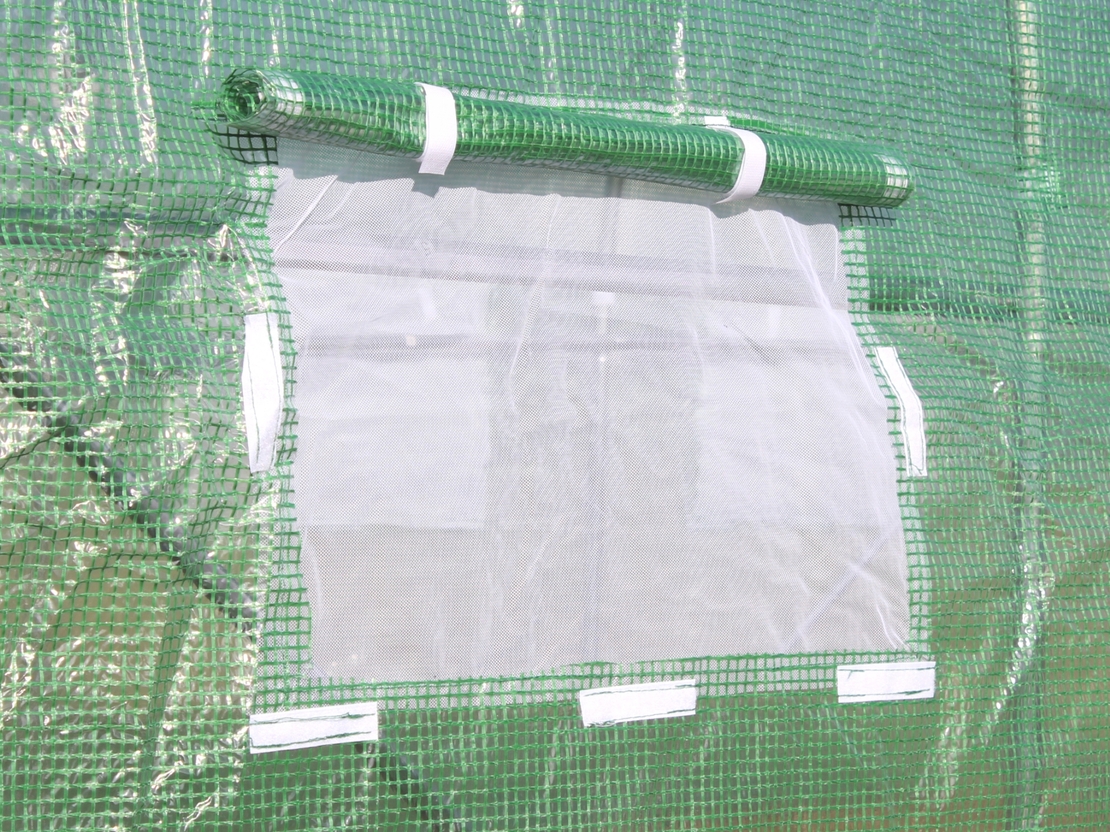 Sera de gradina, tip tunel cu cadru metalic, 300x200cm, verde, 6mp, fereastra suplimentara spate