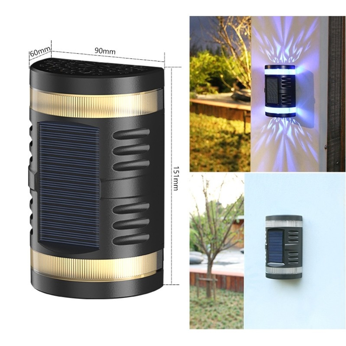 Lampa solara LED decorativa cu lumina bidirectionala Flippy, IP65, 1.2V, 600mah, 15.1 x 9 x 6 cm, material ABS, multicolor