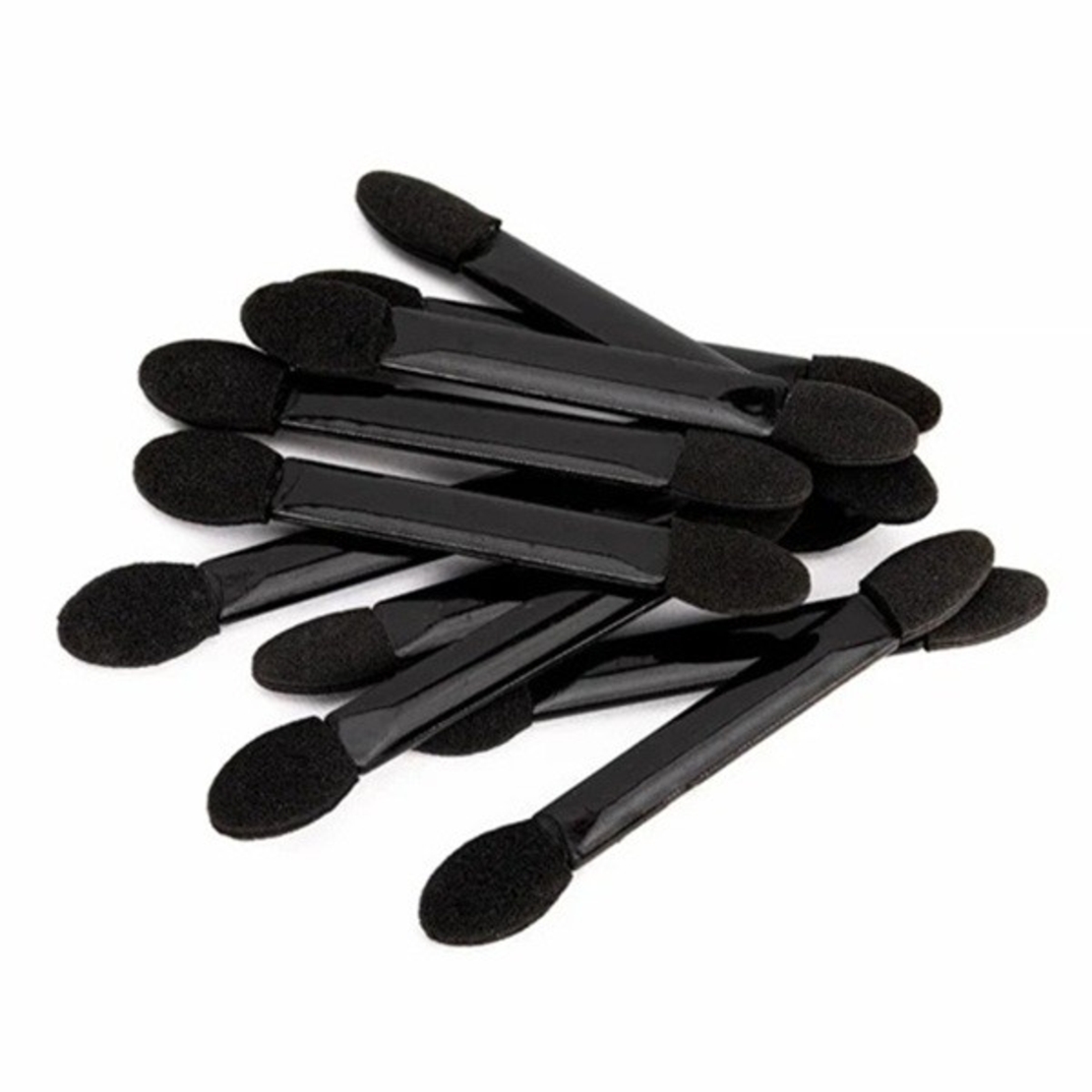 Set 20 de Aplicatoare Machiaj, Flippy, 2 Capete, 6.2 cm, din Poliuretan si Burete, Negru