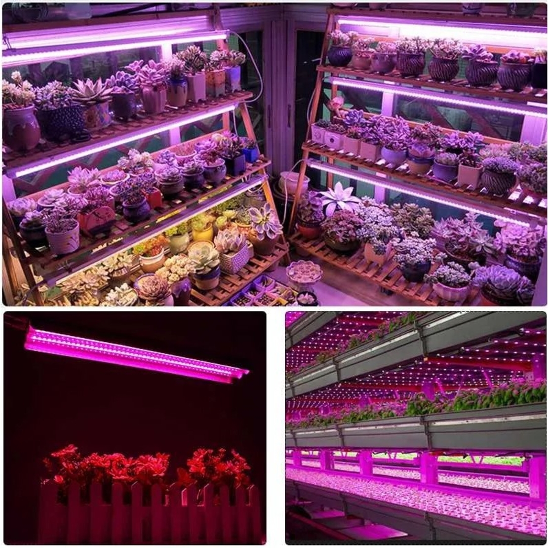 Lampa dubla pentru cresterea plantelor Flippy, 50 cm, T5, tehnologie LED, nu afecteaza plantele, potrivit pentru intregul ciclu de crestere