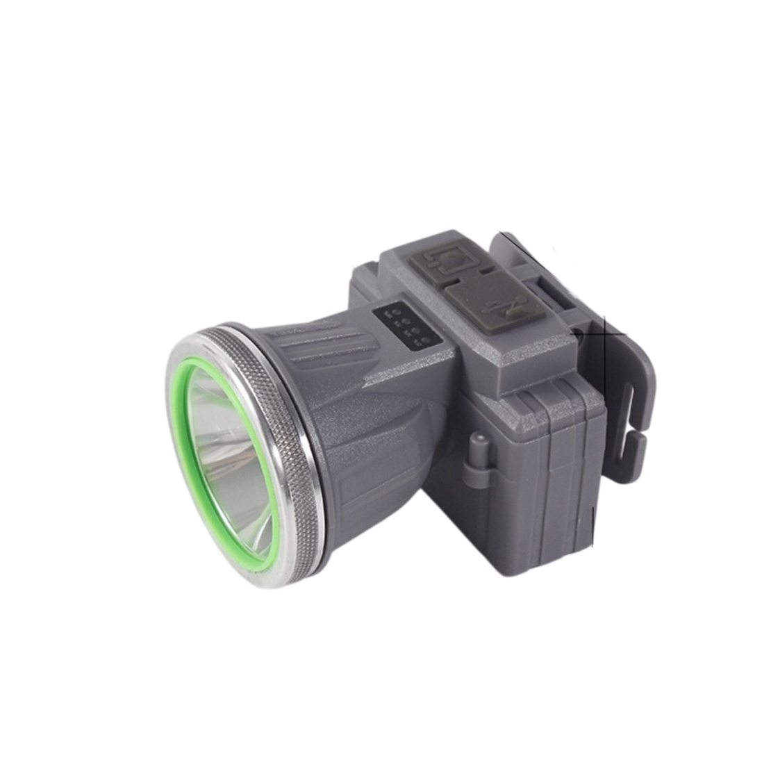 Lanterna LED de Montat pe Cap, Vafy, cu Raza Lunga de Zoom, Reincarcabila USB, Far Telescopic, Rezistent la Apa, Reglabil, pentru Pescuit in Aer Liber, Camping, Lumina Puternica, Lanterna, 7.5x5.8x5.5 cm, Gri
