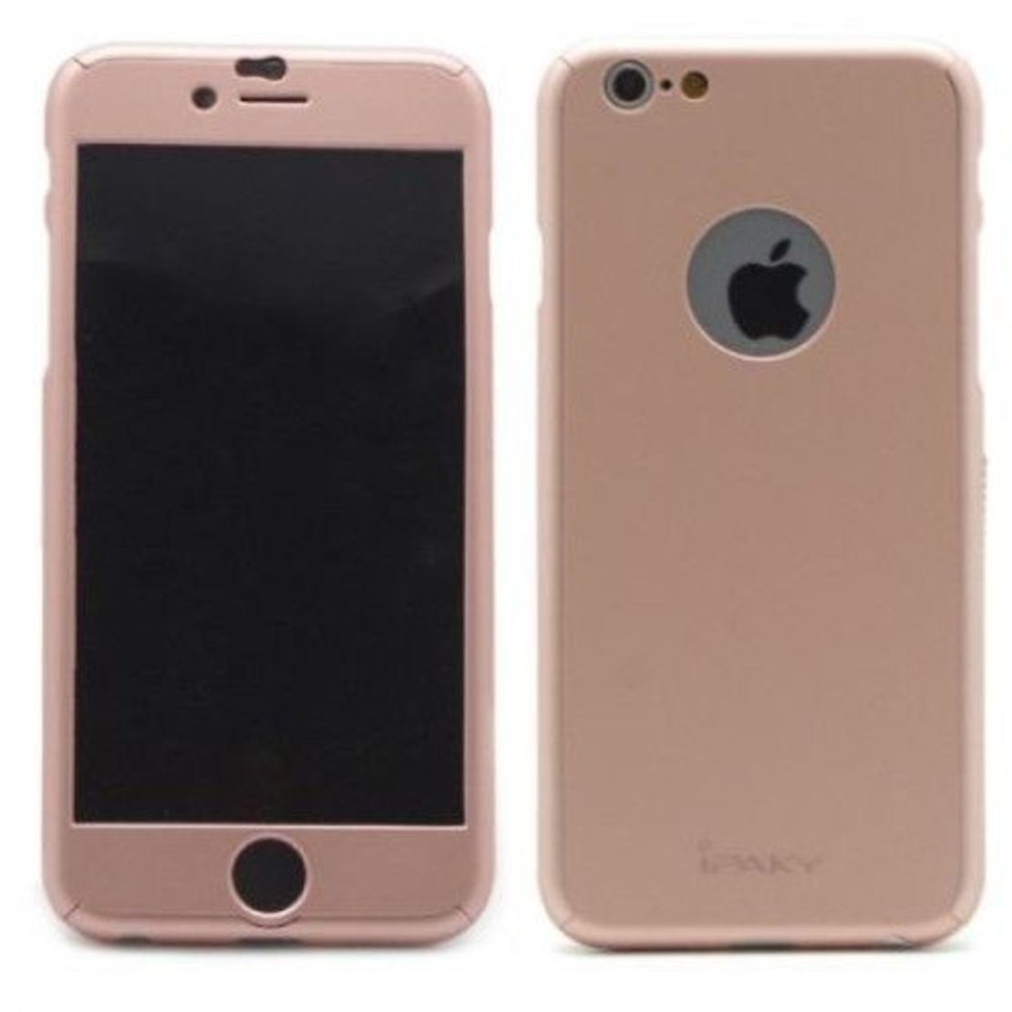 Husa Apple iPhone 6/6S IPAKY Full Cover 360 Roz Auriu + Folie Cadou