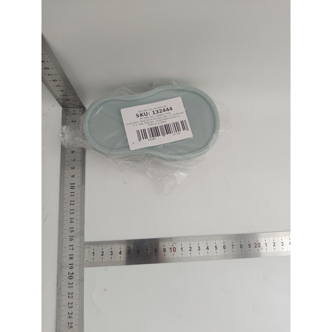 Recipient de Depozitare Avocado 5in1, Flippy, Etans, pentru Frigider, din Plastic, Dispozitiv de Taiat, Curatat, Feliat, 15x4.5x7 cm, Gri