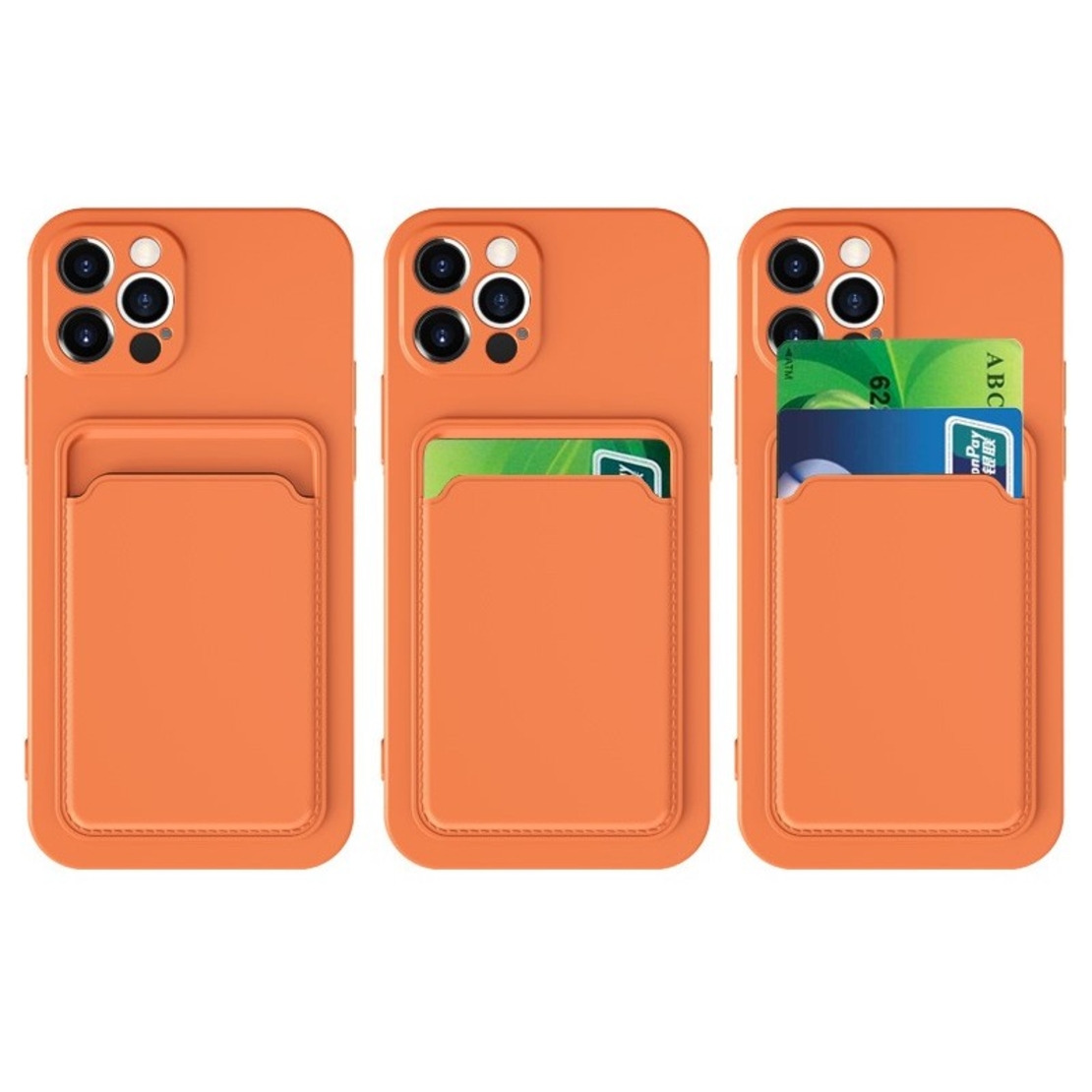 Husa protectie Vafy cu suport card compatibila cu Samsung Galaxy A32 4G Portocaliu