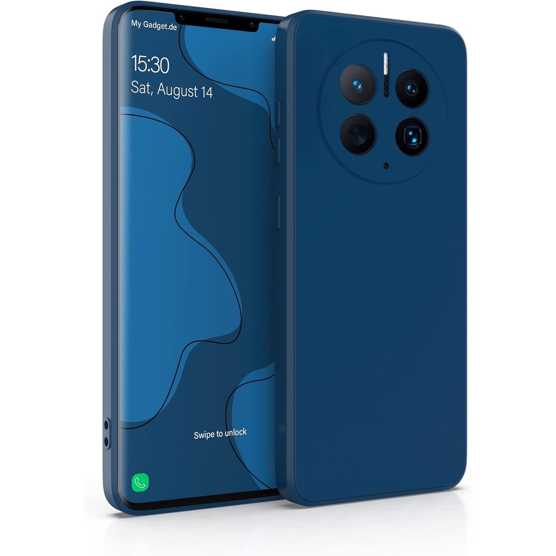 Husa de Protectie, Vafy, pentru Huawei Mate 50 Pro, Liquid Silicone, cu Microfibra pe Interior, Protectie Antisoc, Compatibil Incarcare Wireless, Albastru