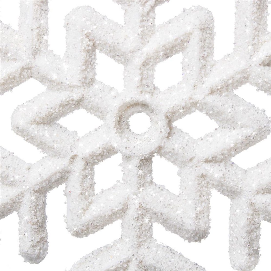 Decoratiune brad fulg de zapada, set 3 bucati, 8cm, alb