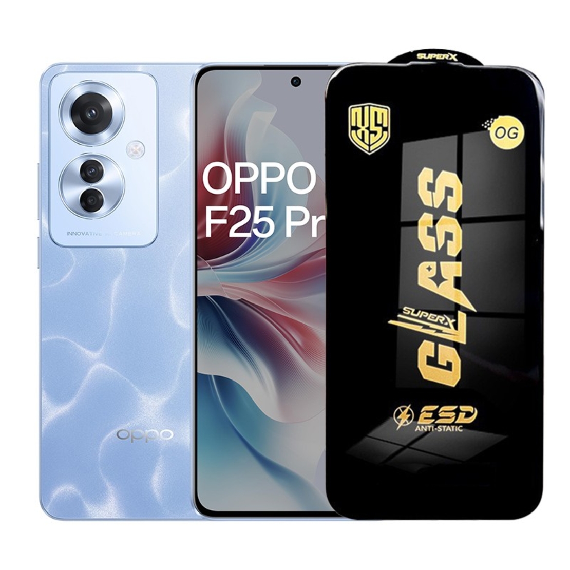Folie de Protectie pentru Oppo F25 Pro, Vafy, Sticla Securizata ESD, Margini Negre, Rezistenta la Zgirieturi, Antistatica, 0.35 mm, Transparenta