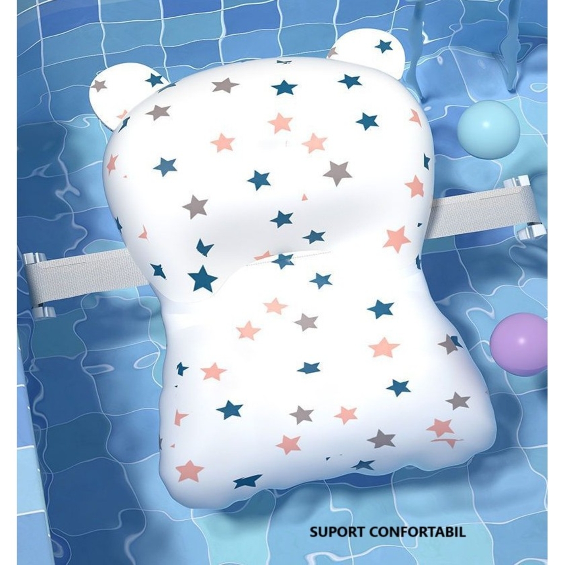 Cada de Baie, Flippy, pentru Copii 0 luni - 6 Ani, cu Termometru, Pliabila, Perna Suport Inclusa, din Plastic, 81.5 x 49 x 21.5 cm, Mov