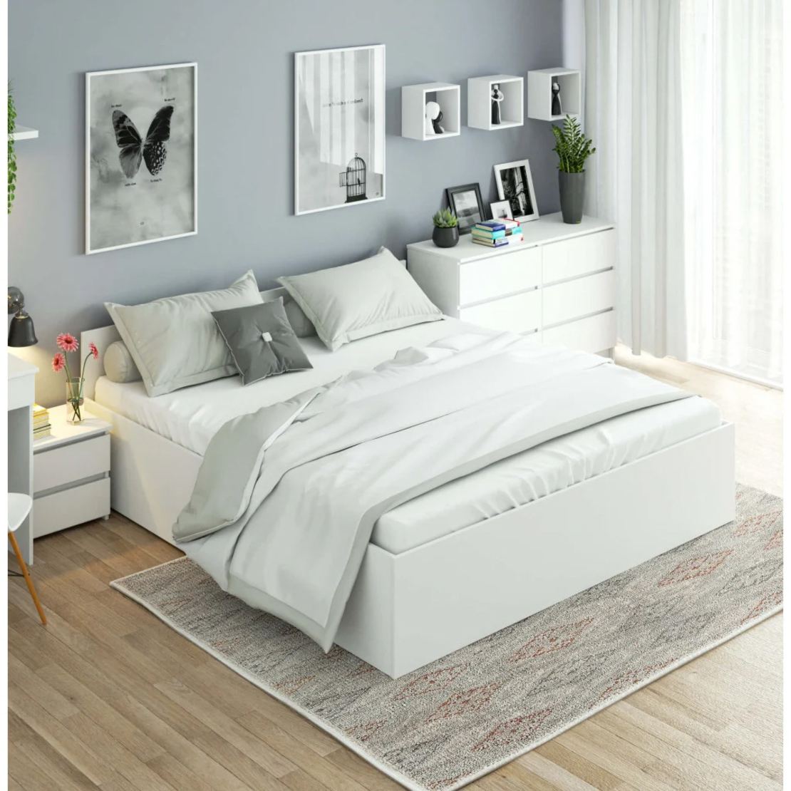 Somiera metalica rabatabila pentru pat 180x200 cm cu pistoane gaz, 26 lamele, cadru rezistent, negru