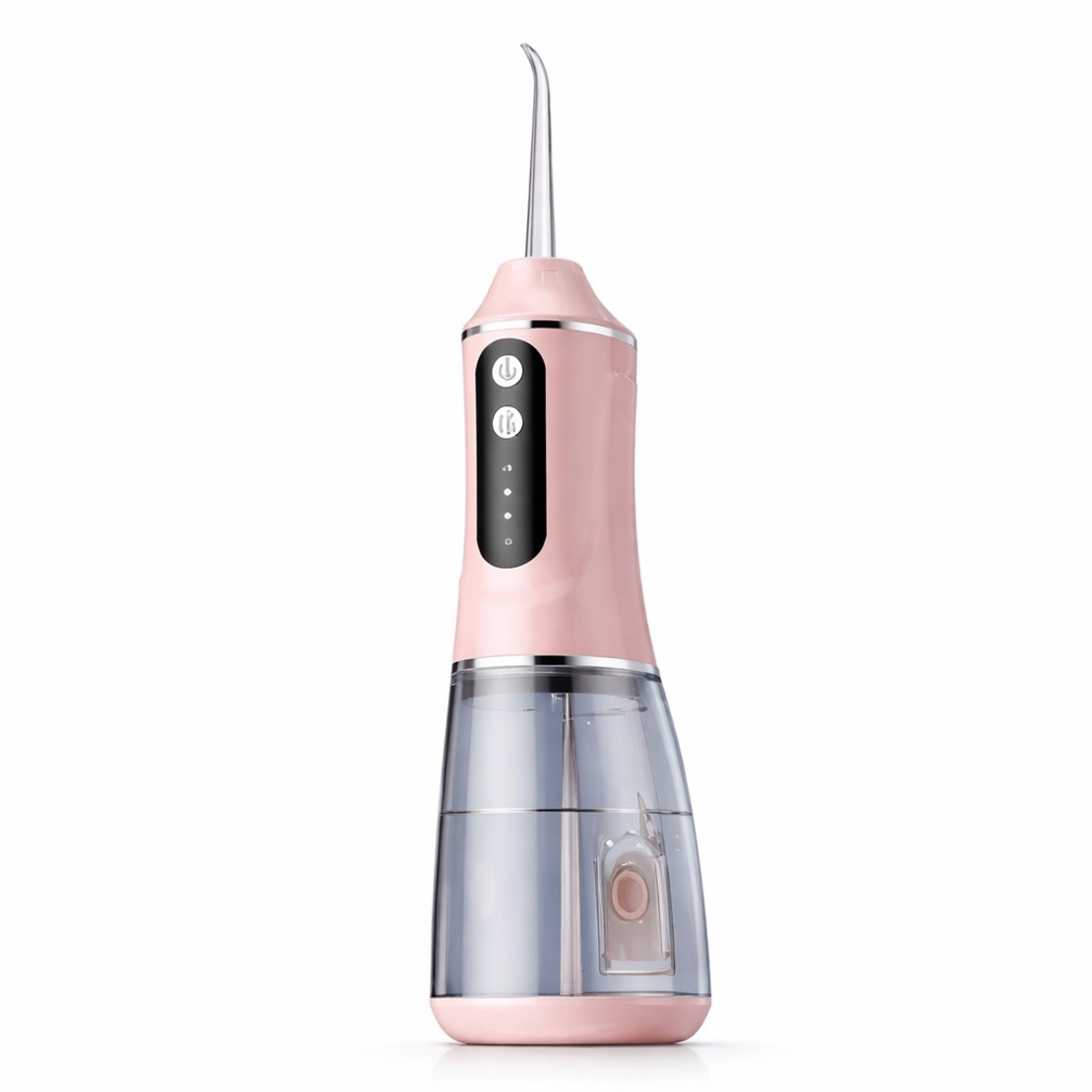 Irigator Bucal Electric, Flippy, Portabil, Dus Bucal pentru Curatare, Indepartare Tartru, 4 Capete, 25 x 8 x 8 cm, Roz