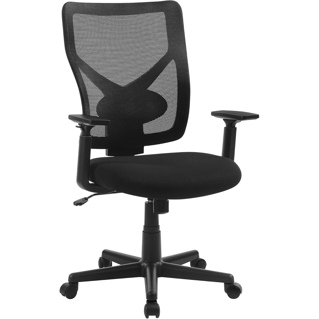 SONGMICS Scaun de birou ergonomic mesh, reglabil complet, brate si suport lombar ajustabile, 68x67x113 cm, negru