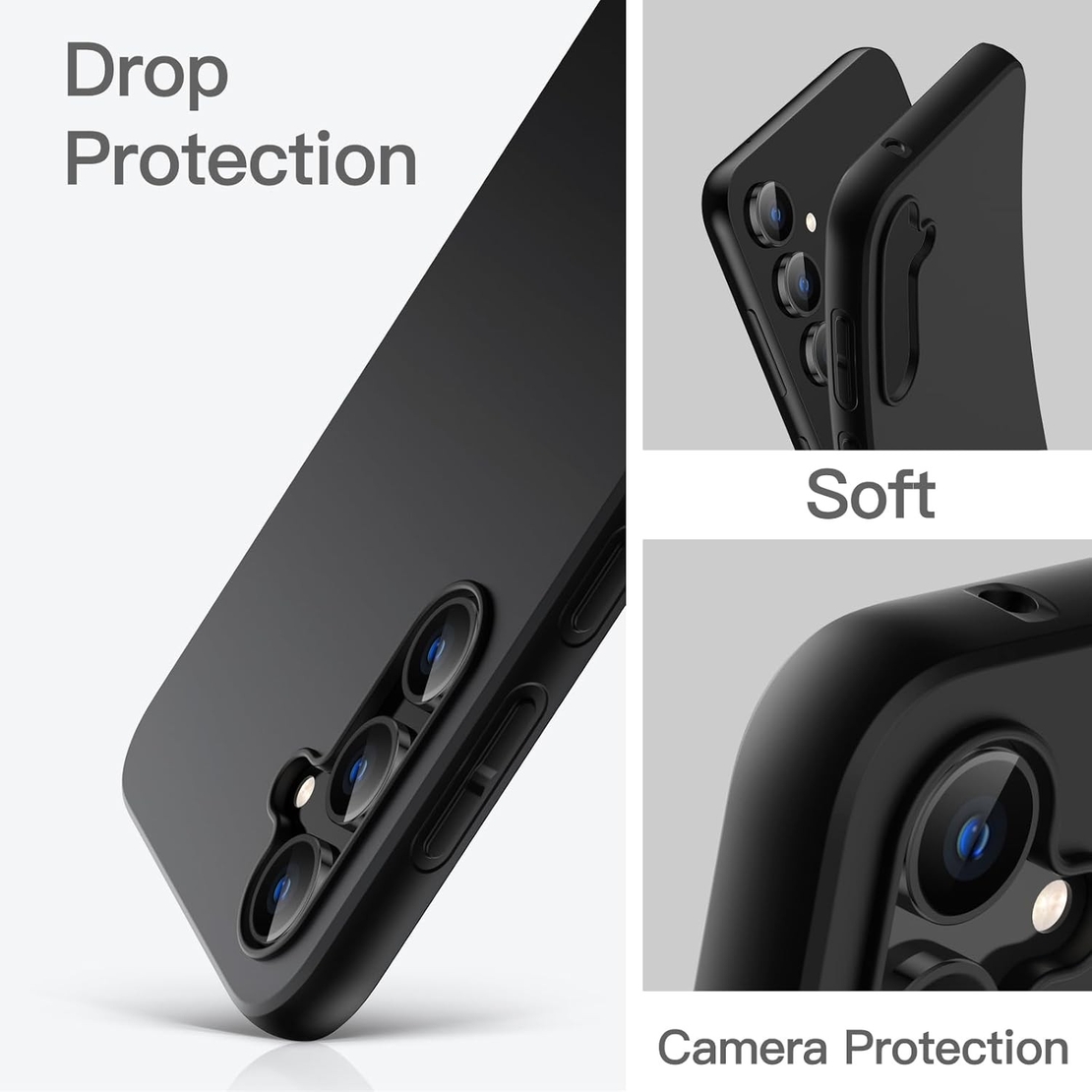 Husa de Protectie Matte TPU, Vafy, pentru Xiaomi Redmi Note 12 5G, Protectie Camera, Antisoc, Antizgariere, Antialunecare, Acoperire Completa, Negru