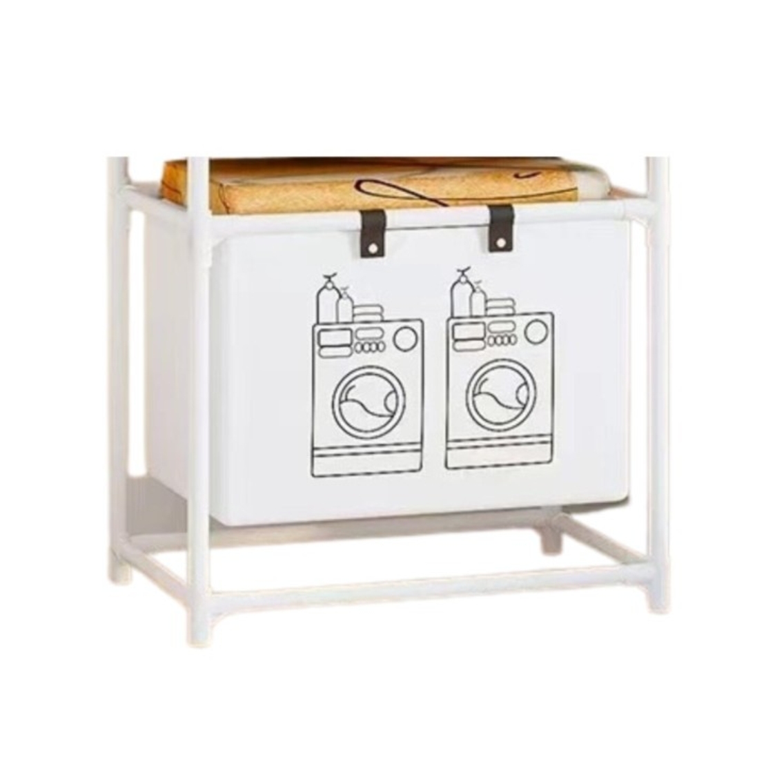 Cos de Rufe, Flippy, 1 Cos, Cadru de Otel Inoxidabil, 97 x 44 x 57 cm, Alb