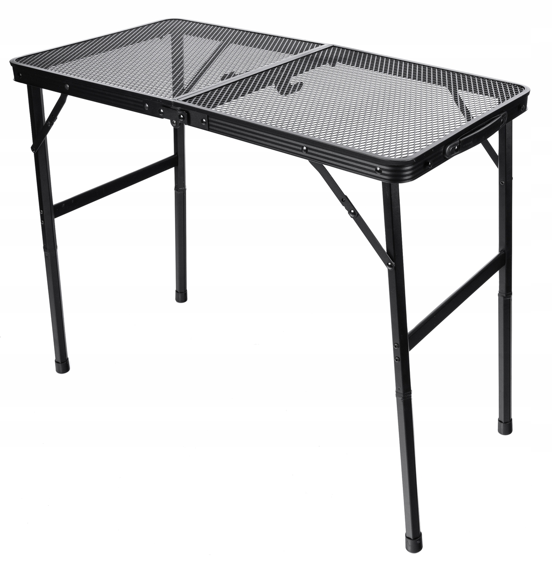 Masa pliabila metalica pentru gradina sau drumetie, 80x40x66cm, inaltime reglabila, neagra