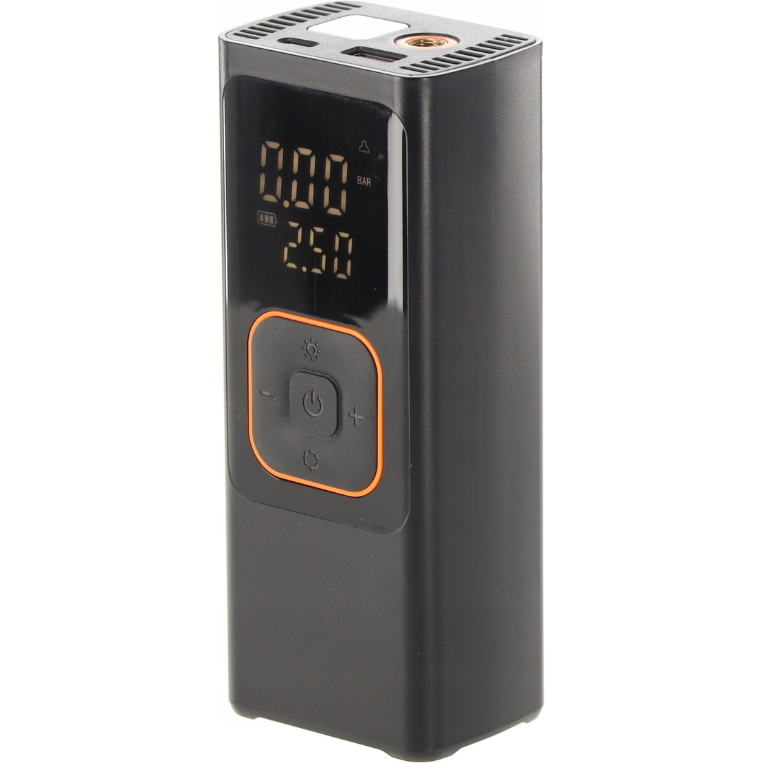 Compresor anvelope portabil auto 12V, acumulator 7500 mAh, 150 PSI cu manometru, lanterna LED si functie powerbank, reincarcare USB