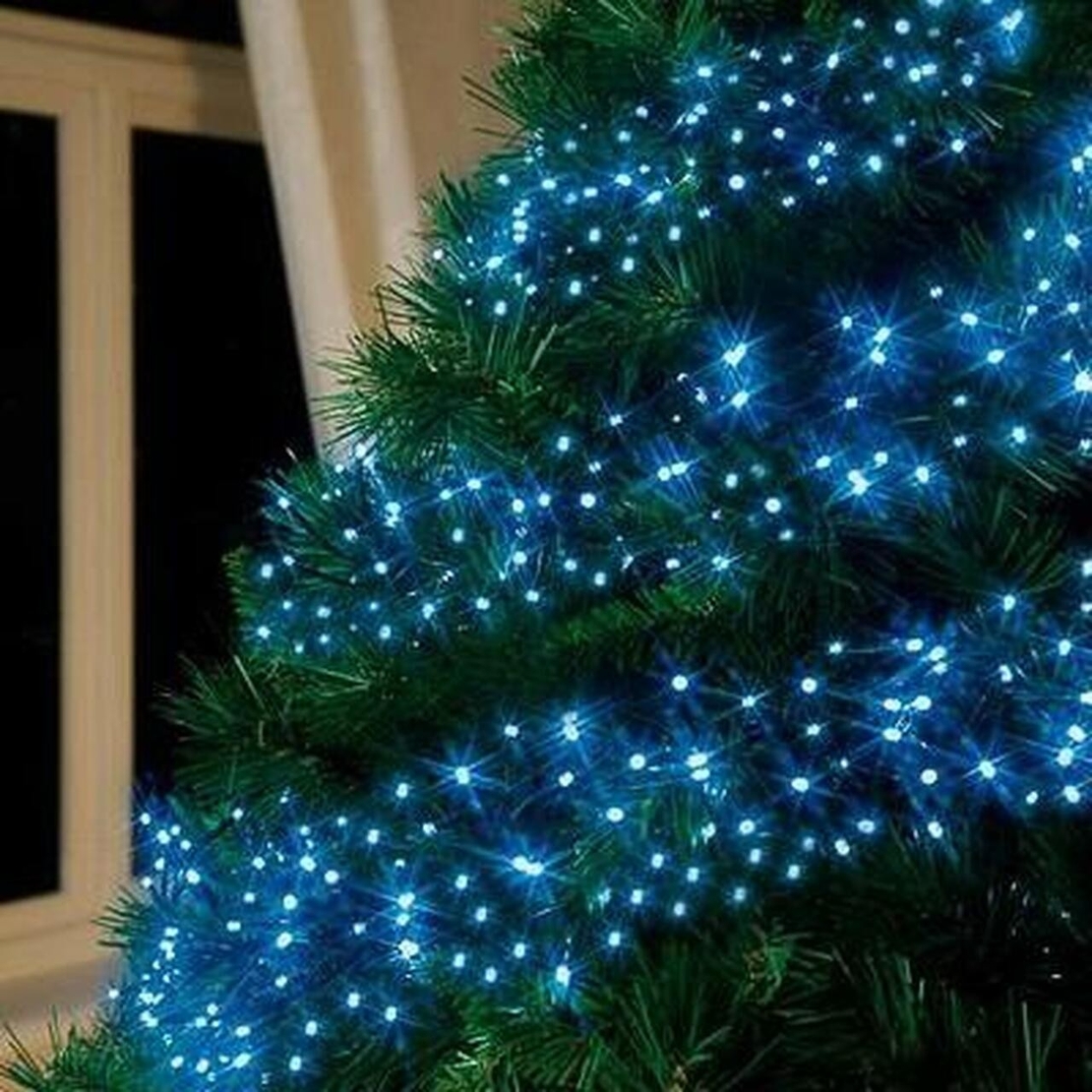 Instalatie Craciun, 20 m, 200 Led-uri ,Liniara, Albastru, 8 jocuri de lumini, Transformator cu telecomanda, Interconectabila, Prelungitor 5 m inclus, Fir Transparent, Vafy