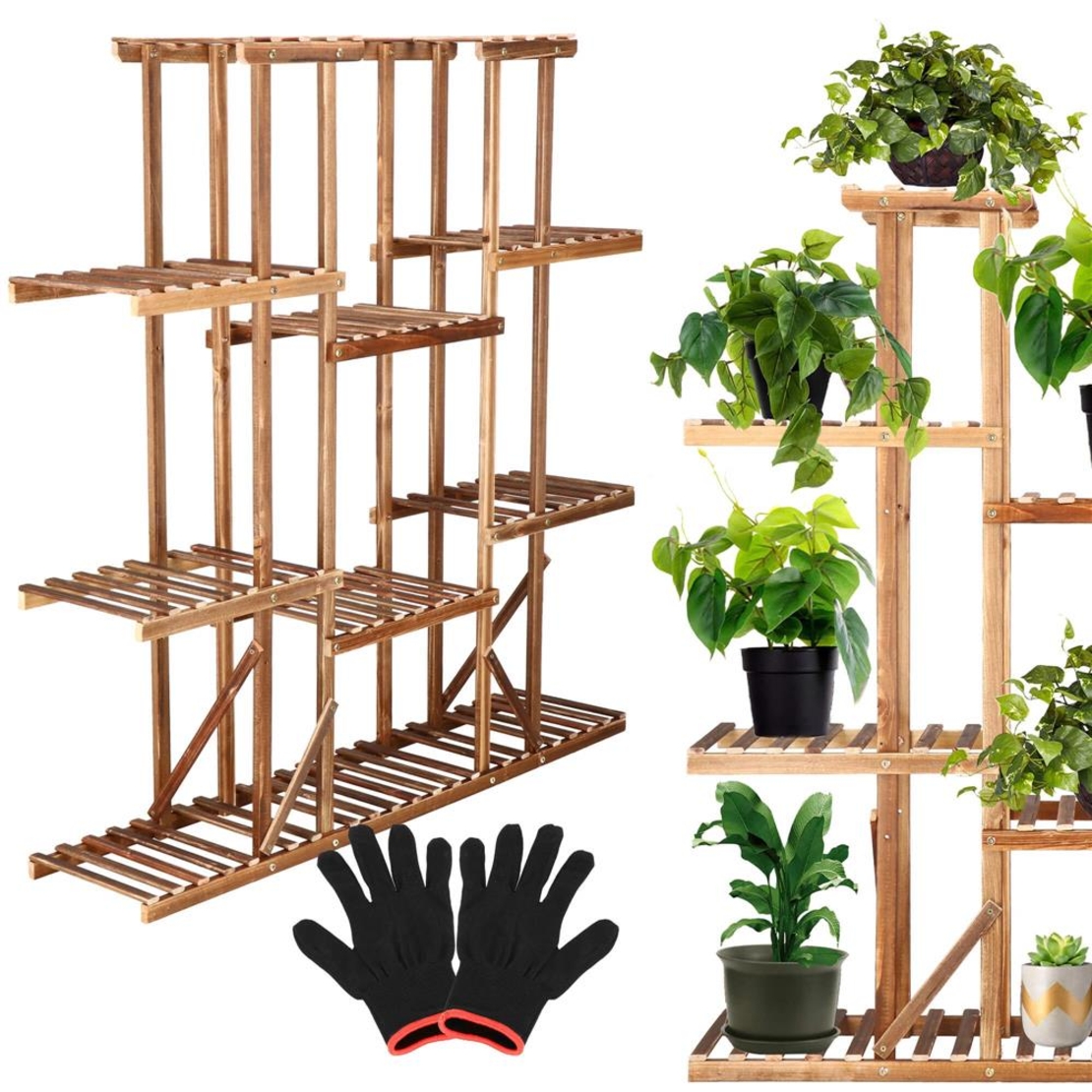 Stand de flori din lemn cu 15 etajere suport GA200, 119x120cm