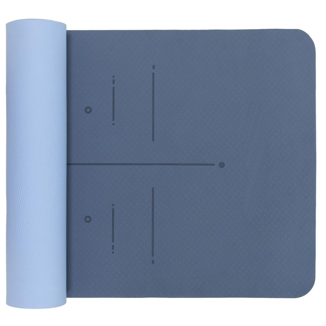 Saltea yoga antiderapanta din TPE, 183x61x0.6 cm, cu curea transport, albastru