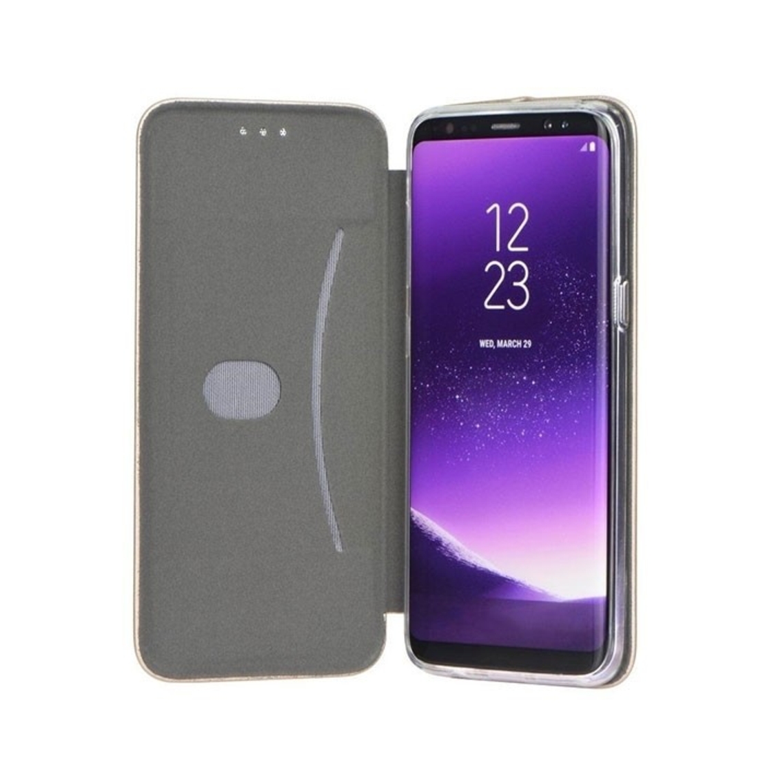 Husa de protectie Vafy compatibila cu Samsung Galaxy A32 5G Magnet Book Case Roz-Auriu