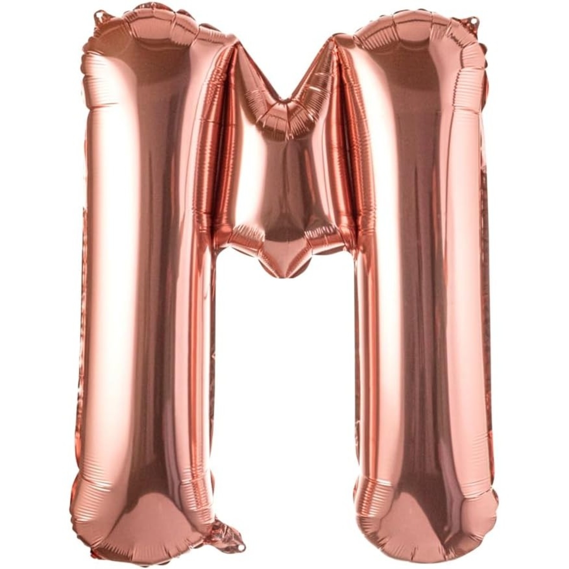 Balon Folie Metalizata Litera M, Flippy, 80 cm, Umflati cu Heliu sau Aer, Ambalaj Individual, Pai inclus, Rose Gold