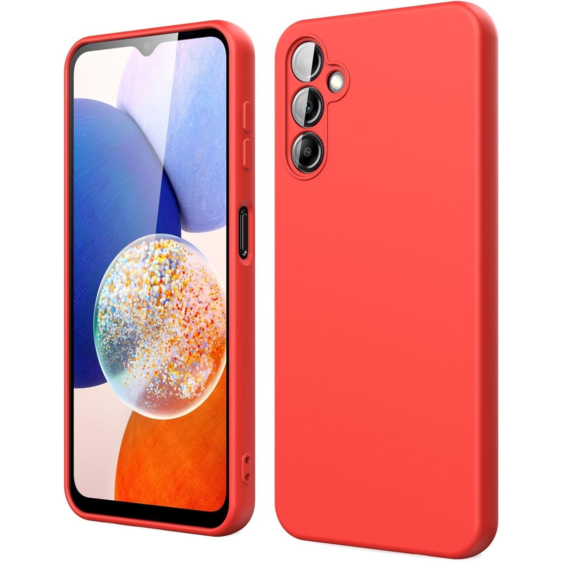 Husa de Protectie, Vafy, pentru Samsung Galaxy A15, Liquid Silicone, cu Microfibra pe Interior, Protectie Antisoc, Compatibil Incarcare Wireless, Rosu