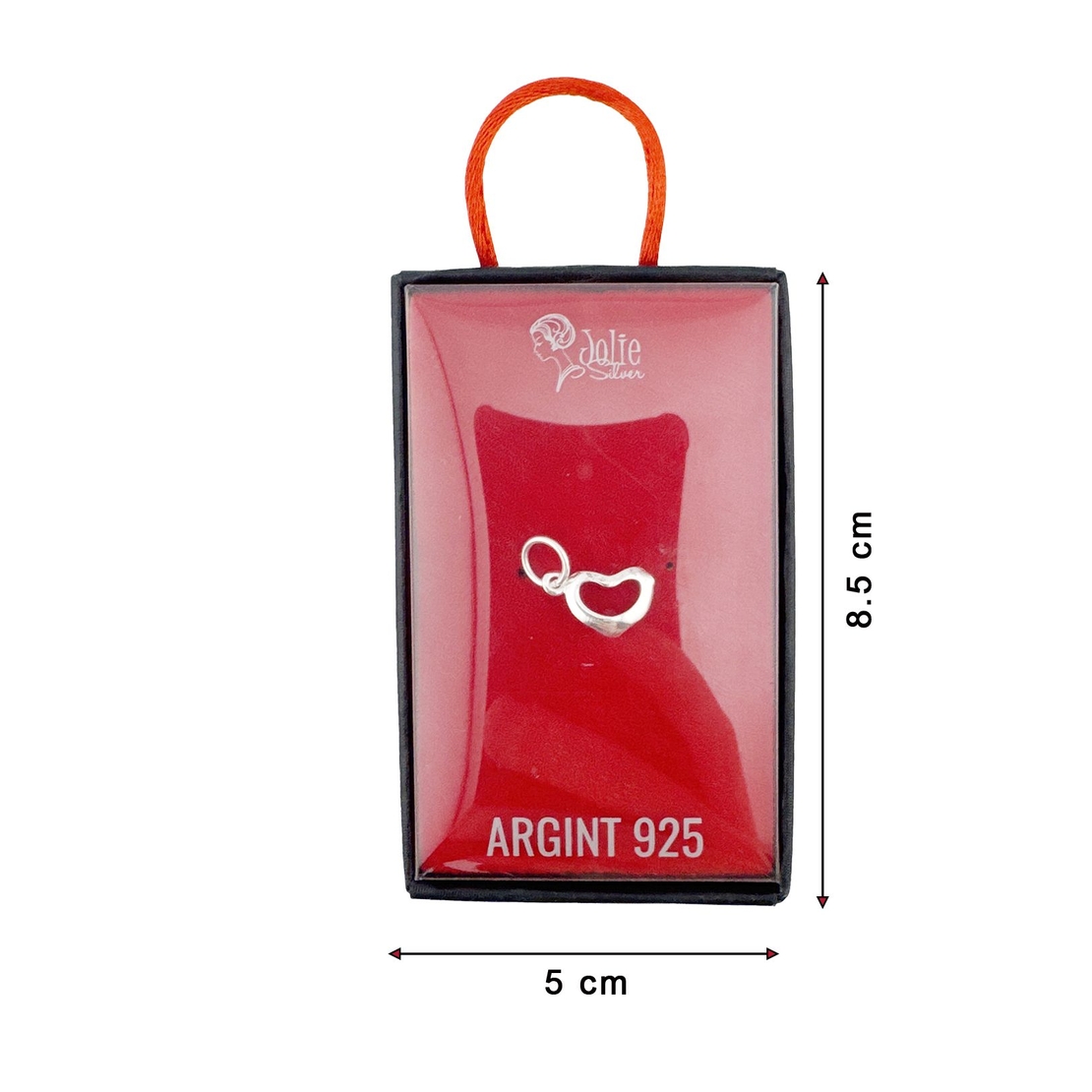 Pandantiv din Argint 925, Jolie Silver, pentru Dama, Model Inima, 0.6 g, 2 x 1 cm, Argintiu