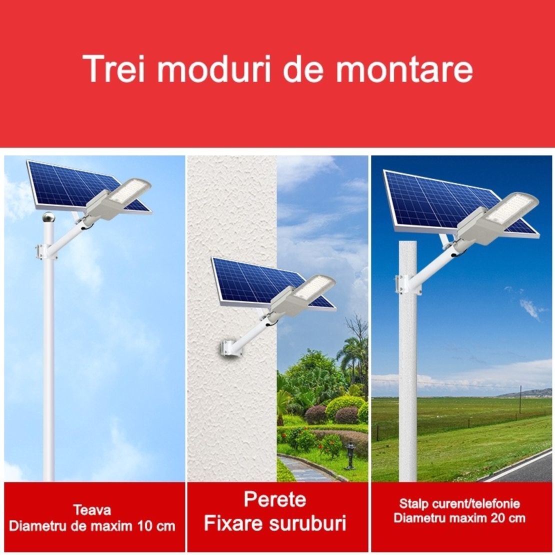 Lampa solara stradala Flippy, IP65, senzor de lumina, 60 LED-uri SMD, 2250 lm, panou 25W, putere 200W, autonomie 12-16 ore, telecomanda, montare prin fixare, pentru strada sau gradina, finisaj mat, material ABS, 51.5 x 21 x 7.5, gri