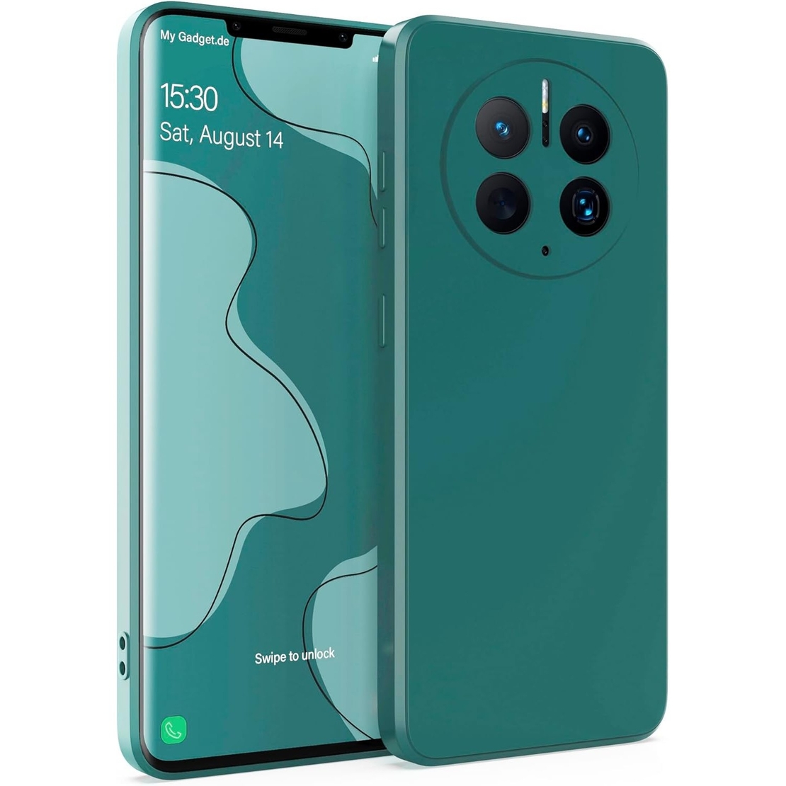 Husa de Protectie, Vafy, pentru Huawei Mate 50 Pro, Liquid Silicone, cu Microfibra pe Interior, Protectie Antisoc, Compatibil Incarcare Wireless, Verde