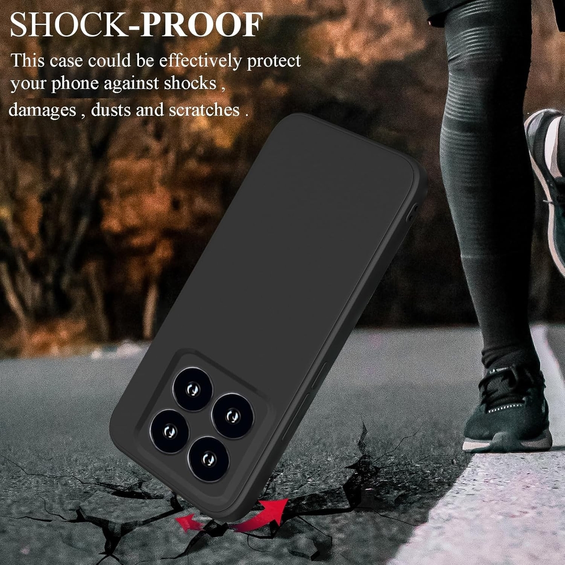 Husa de Protectie, Vafy, pentru Xiaomi 14, Liquid Silicone, cu Microfibra pe Interior, Protectie Antisoc, Compatibil Incarcare Wireless, Negru