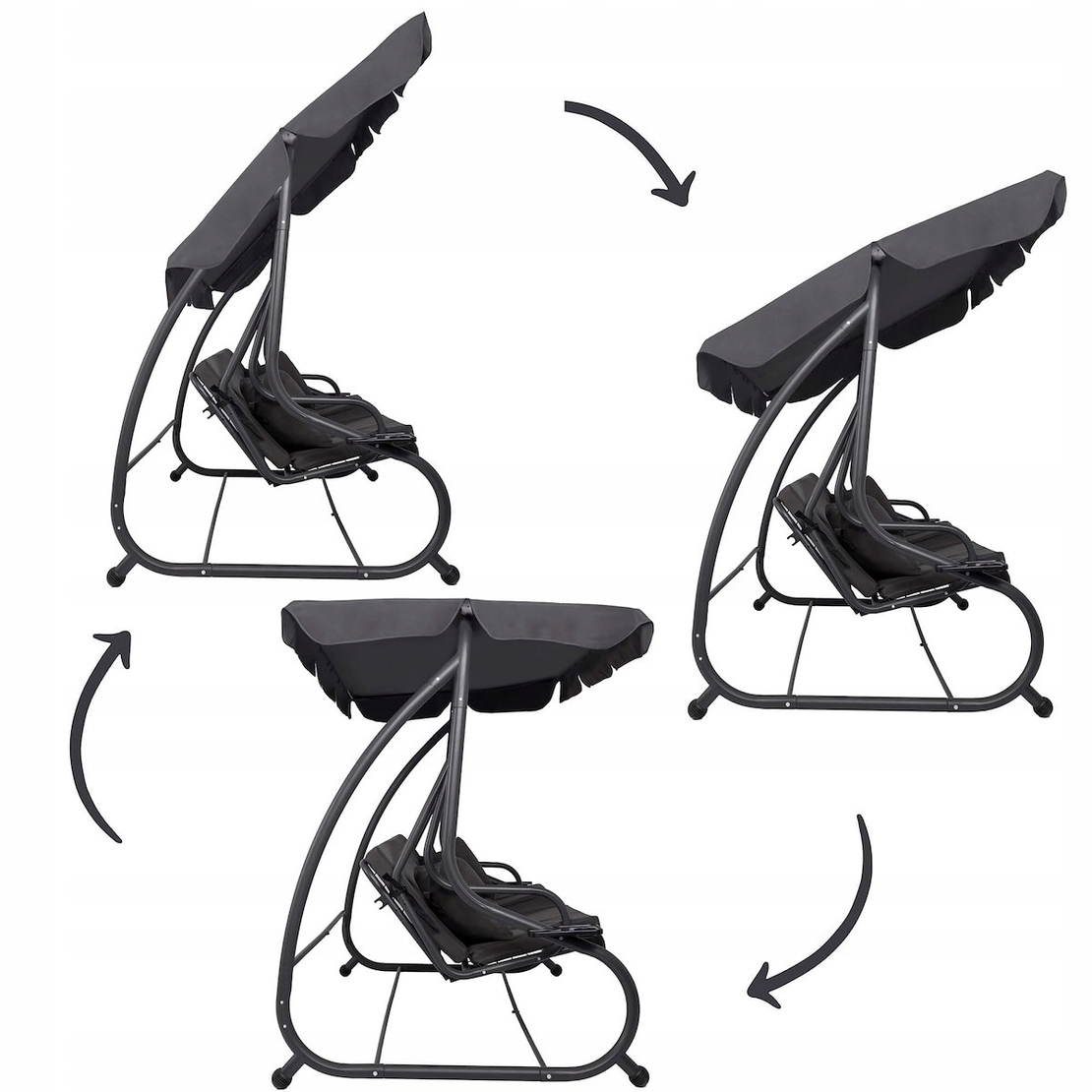 Balansoar leagan pat 3 persoane Sersimo Corsica, cu plasa anti-insecte, sarcina 320kg