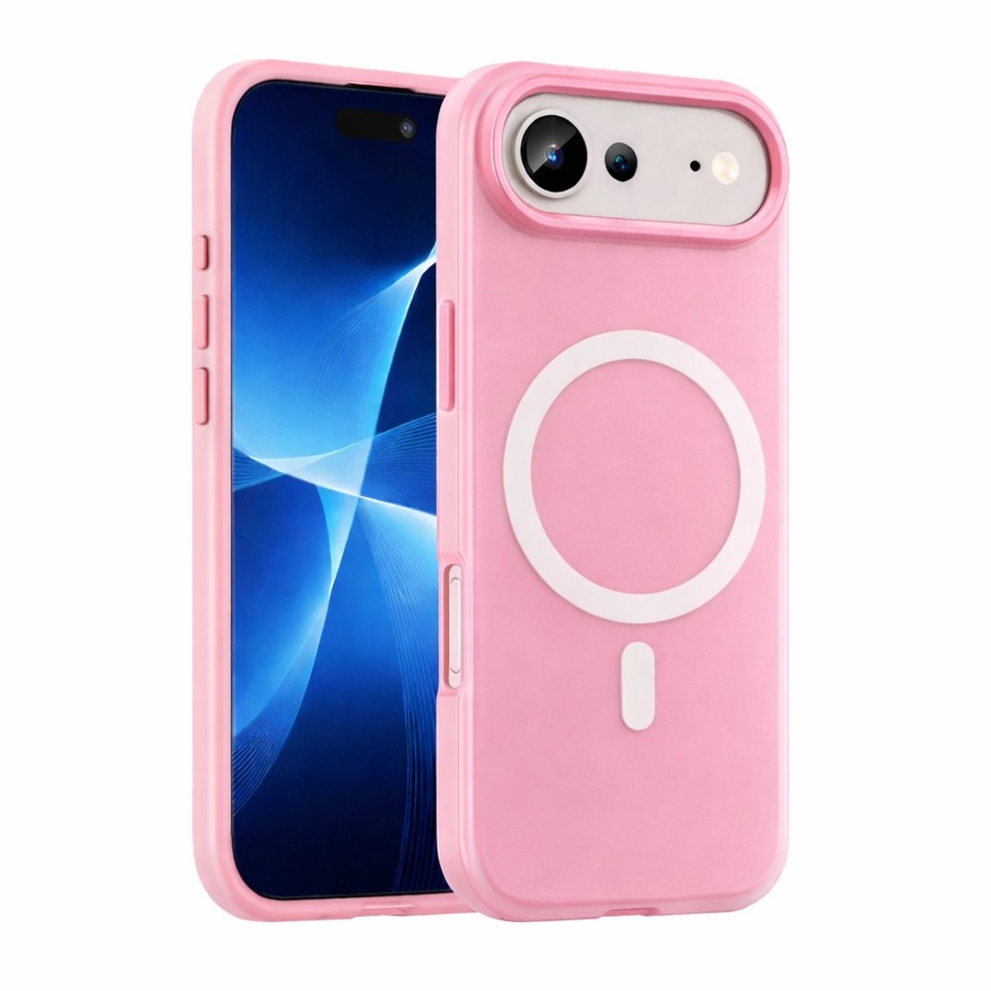 Husa Telefon Jelly Magnetic 2in1, Vafy, Compatibila cu Apple iPhone 17 Air, din PC+TPU, Magsafe, Finisaj Mat, Roz
